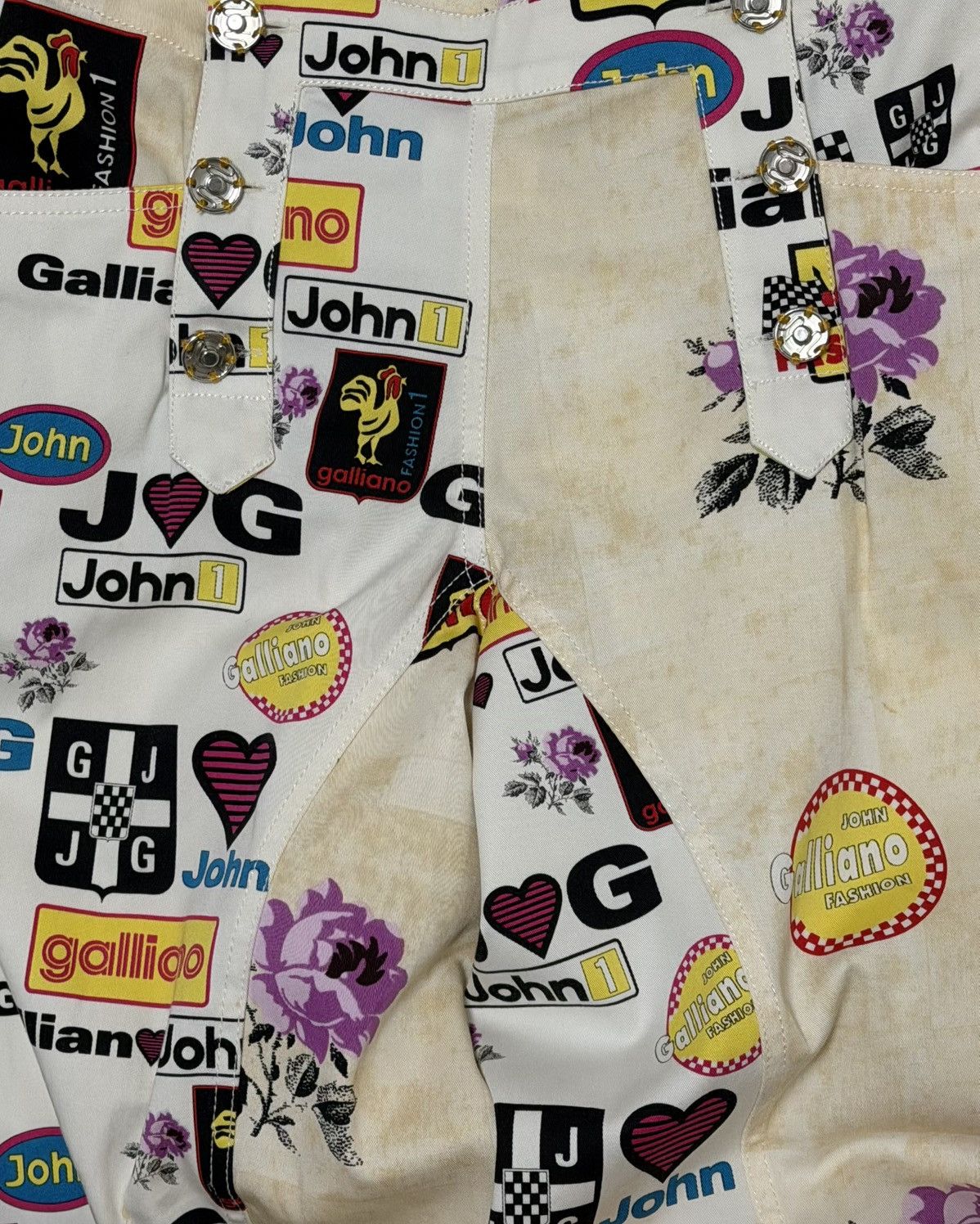 John Galliano JOHN GALLIANO Spring Summer 2002 Logo & Graphic Print Pants Size 26" / US 2 / IT 38 - 4 Thumbnail