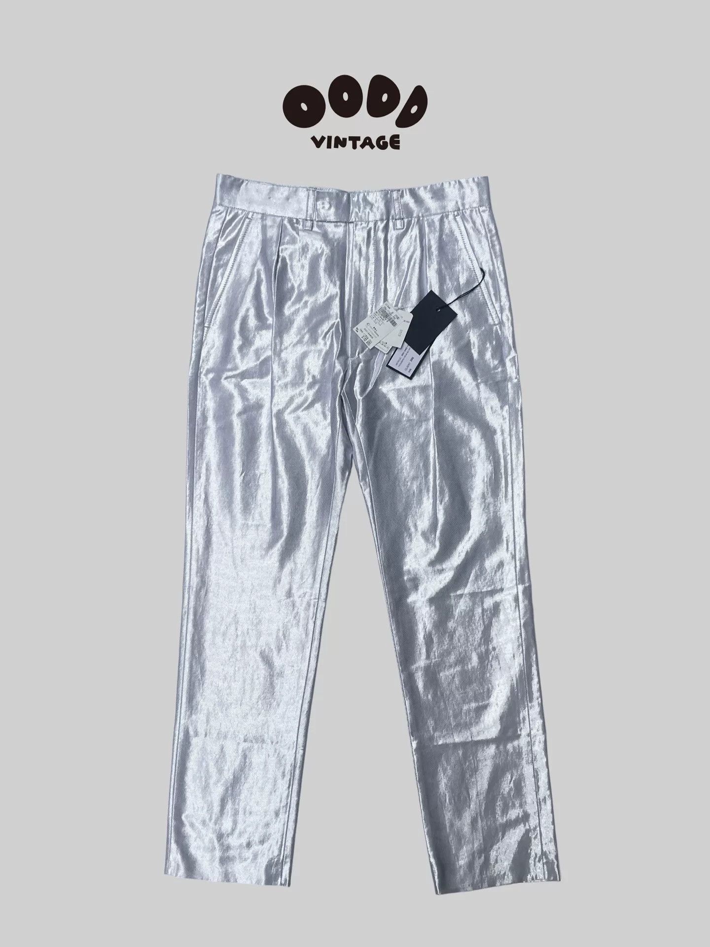Ann Demeulemeester Ann Demeulemeester Silver Slim Trousers Size 36" / US 14 / IT 50 - 1 Thumbnail