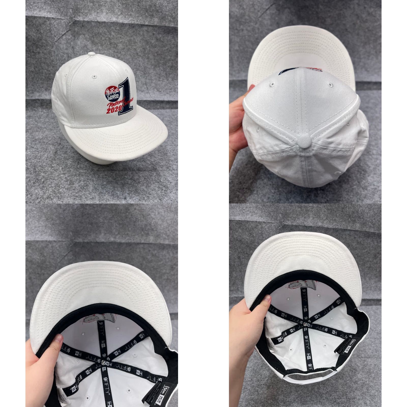 New Era USA BMX National Champion 2020 Hat Adult One Size White Cotton Snap Back BMX Size ONE SIZE - 8 Thumbnail