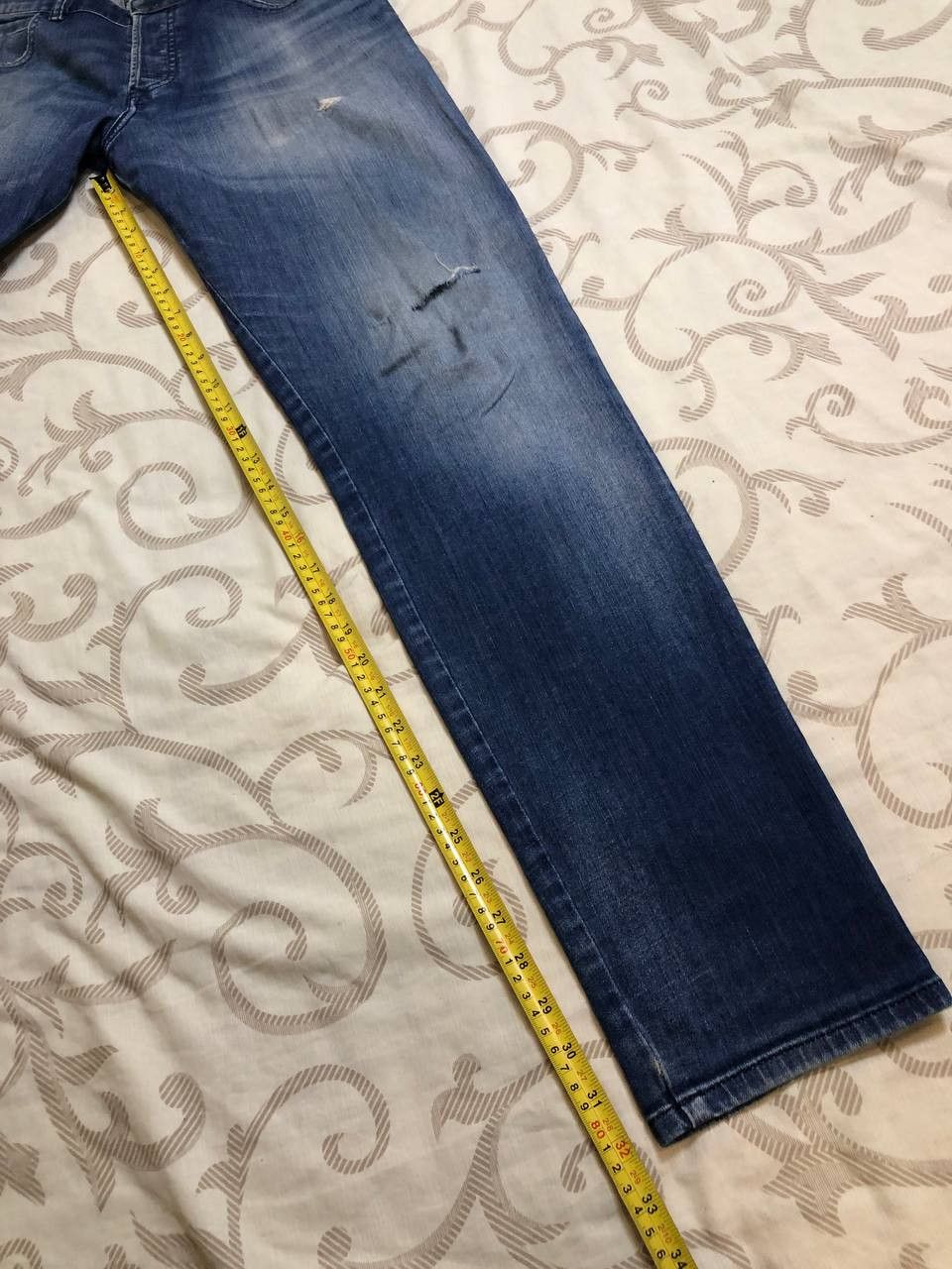 Diesel Diesel D-Bazer Tapered Distressed Dark Blue Jeans Size US 31 - 12 Thumbnail