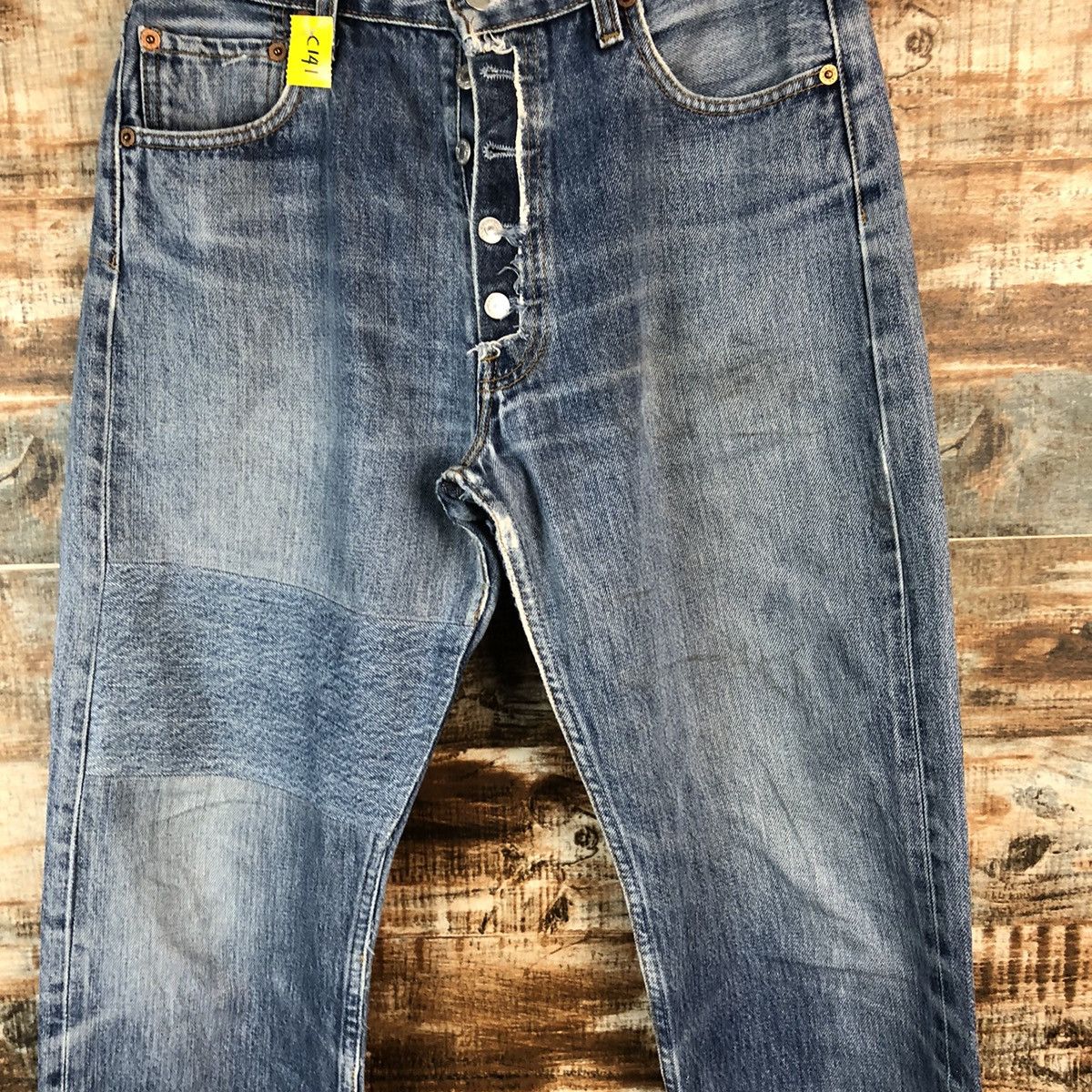 Japanese Brand DL Japan vintage ripped style Blue Denim Pants #C141 Size US 30 / EU 46 - 5 Thumbnail