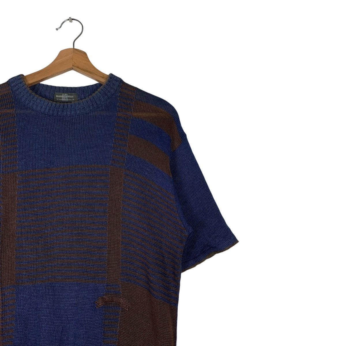 Hardy Amies HARDY AMIES London Big Check Knitted SS Sweater #1189-C54 Size US M / EU 48-50 / 2 - 5 Thumbnail