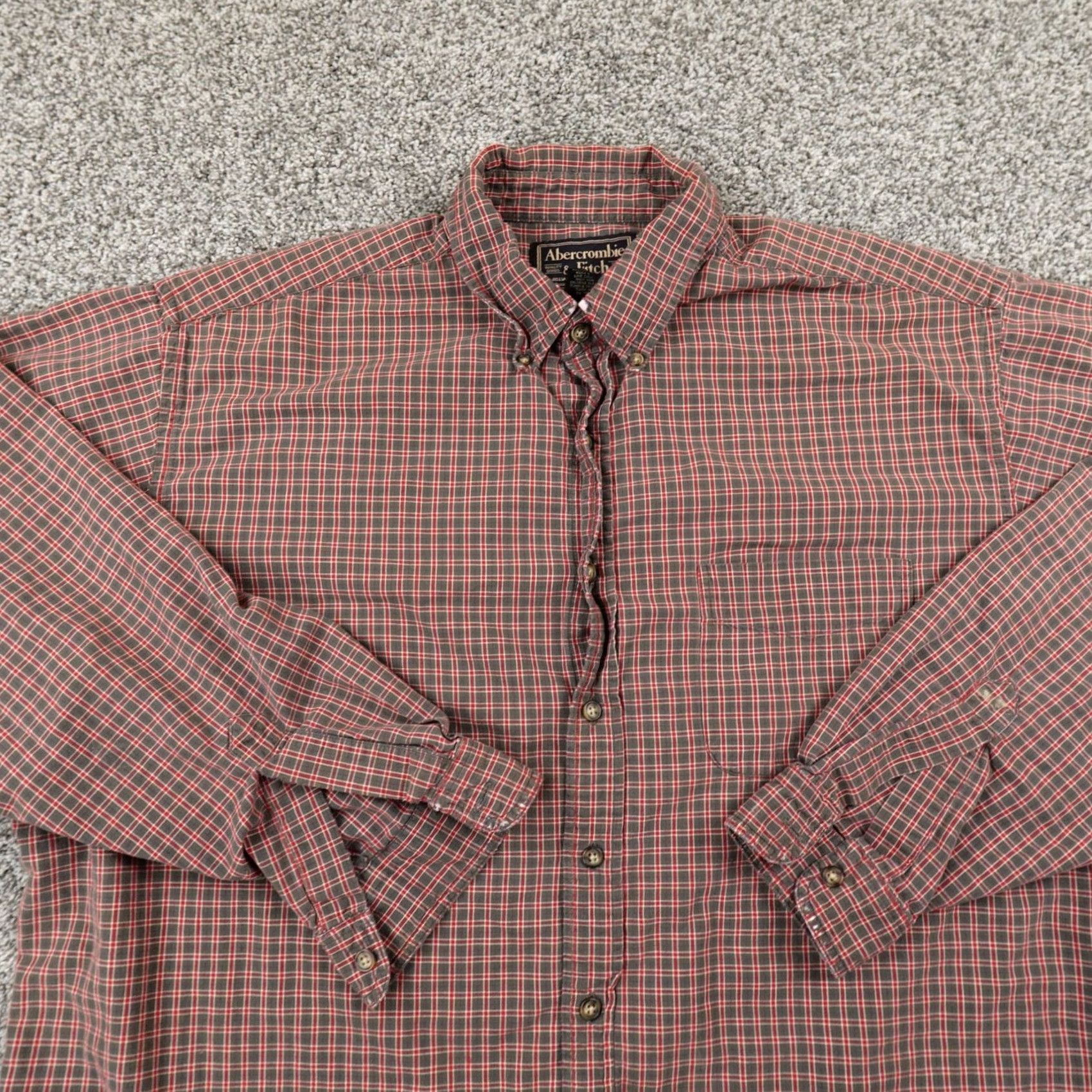 Abercrombie & Fitch VINTAGE Abercrombie & Fitch Shirt Mens XL Red Long Sleeve Button-Up 90s Y2K 00s Size US XL / EU 56 / 4 - 3 Thumbnail