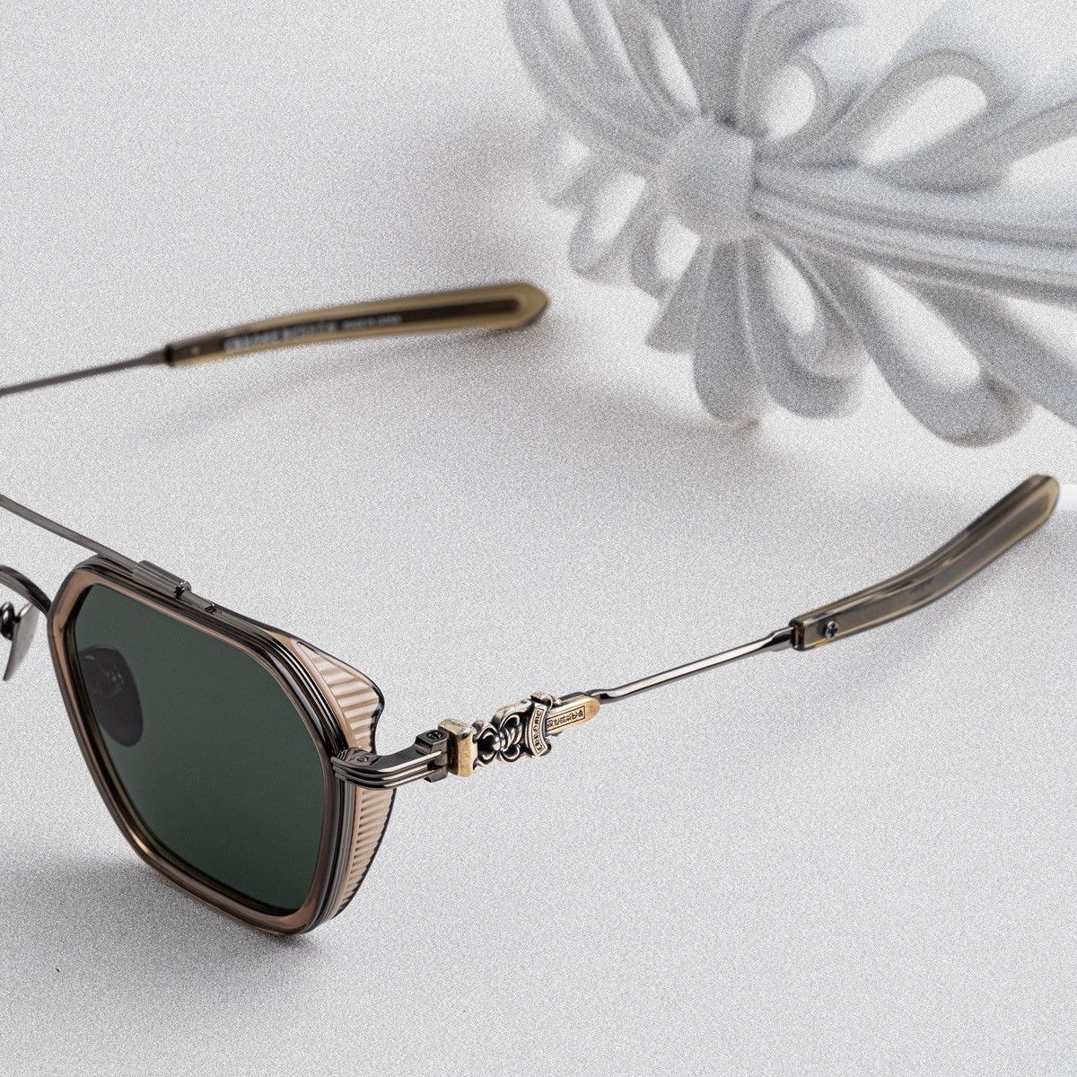 Chrome Hearts CHROME HEARTS HOTATION ARMY/GUNMETAL-ARMY SUNGLASSES Size ONE SIZE - 3 Thumbnail