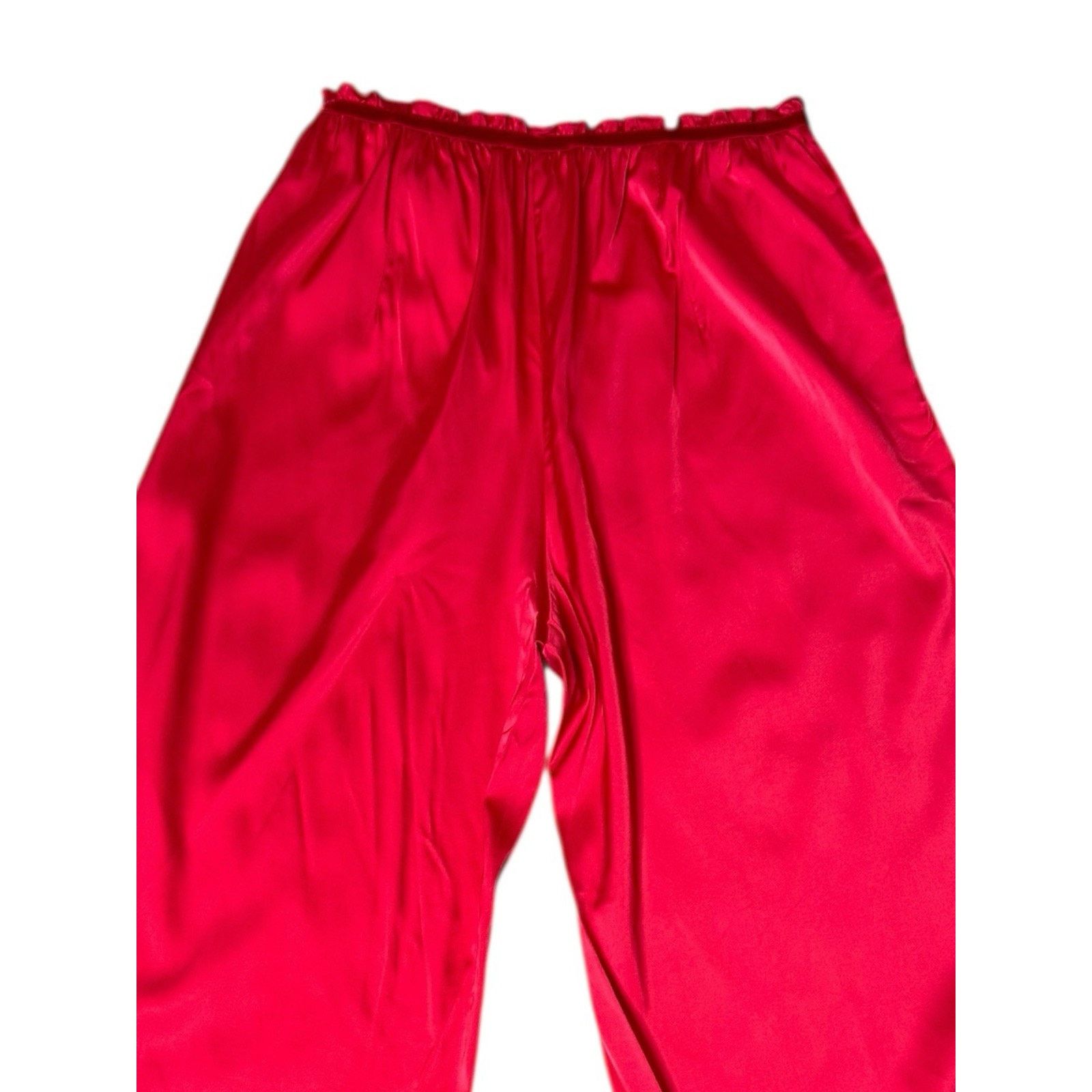 Other Kitagi NEW Red Wide Leg Cropped Satin Pants Bow Detail Size 30" / US 8 / IT 44 - 5 Thumbnail