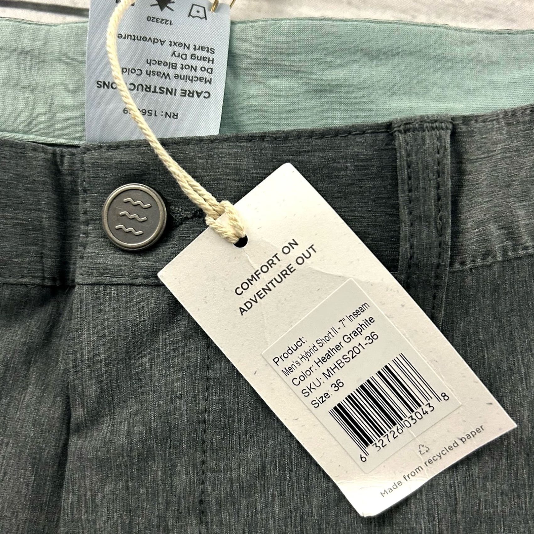 Vintage Free Fly Hybrid Short II 7" Inseam Heather Graphite Men's 36 Shirt? Size US 36 / EU 52 - 4 Thumbnail