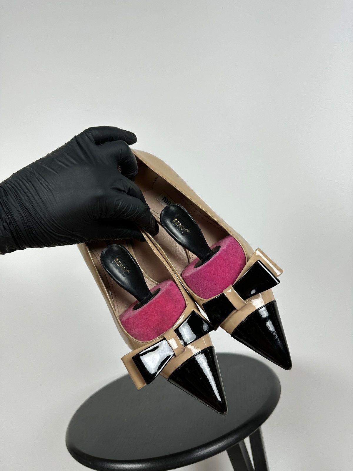 Miu Miu Miu Miu Patent Leather Bow Kitten Heels Size US 6 / IT 36 - 3 Thumbnail