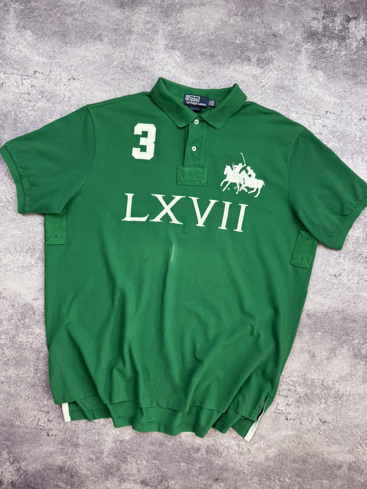 Vintage Polo Ralph Lauren LXVII #3 Big Logo Y2K Polo T-Shirt