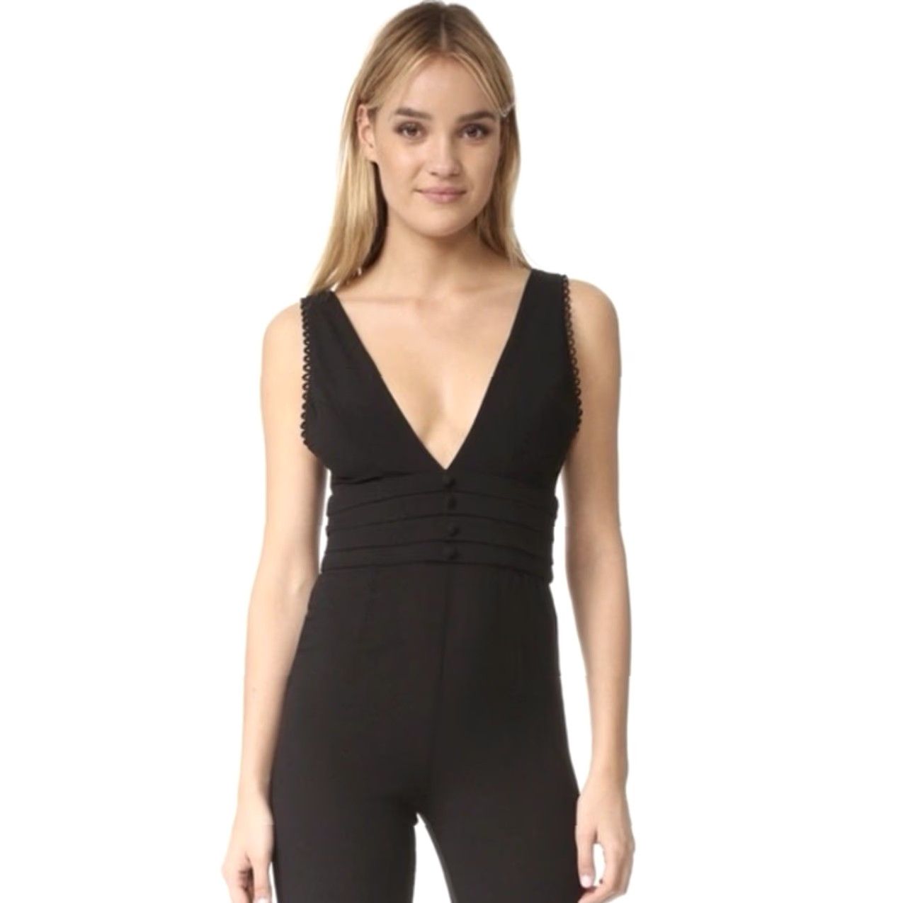 Vintage VINTAGE Stone Cold Fox Jumpsuit Black Flared Leg Sleeveless Size 2 Women Casual Party/Cocktail Travel Size 26" / US 2 / IT 38 - 8 Thumbnail
