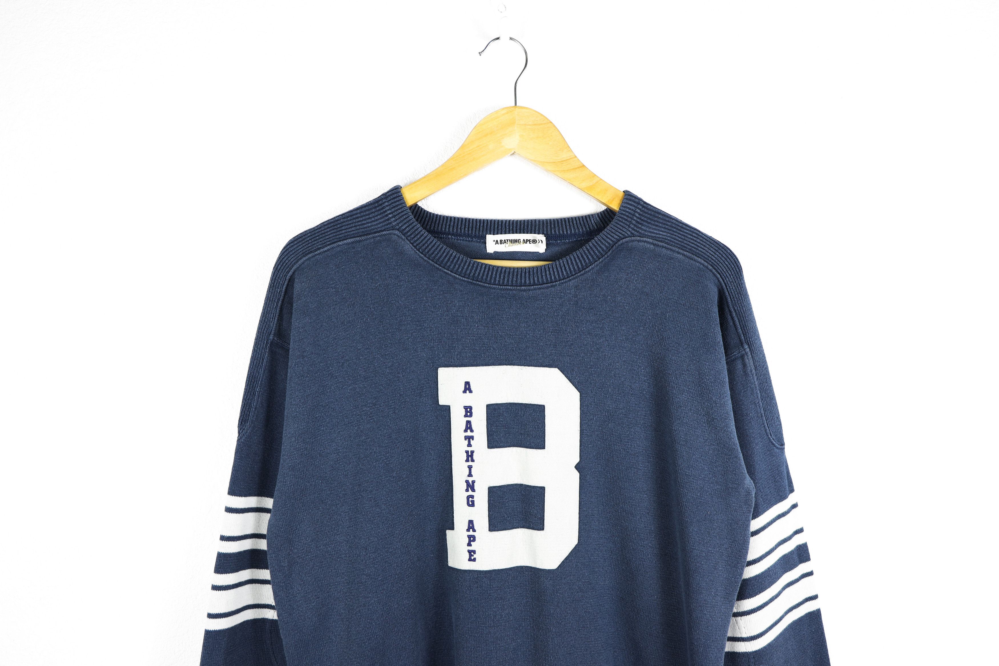 Bape Vintage Bape 93 Logo Embroidered Varsity Sweatshirt Large Size US L / EU 52-54 / 3 - 2 Thumbnail