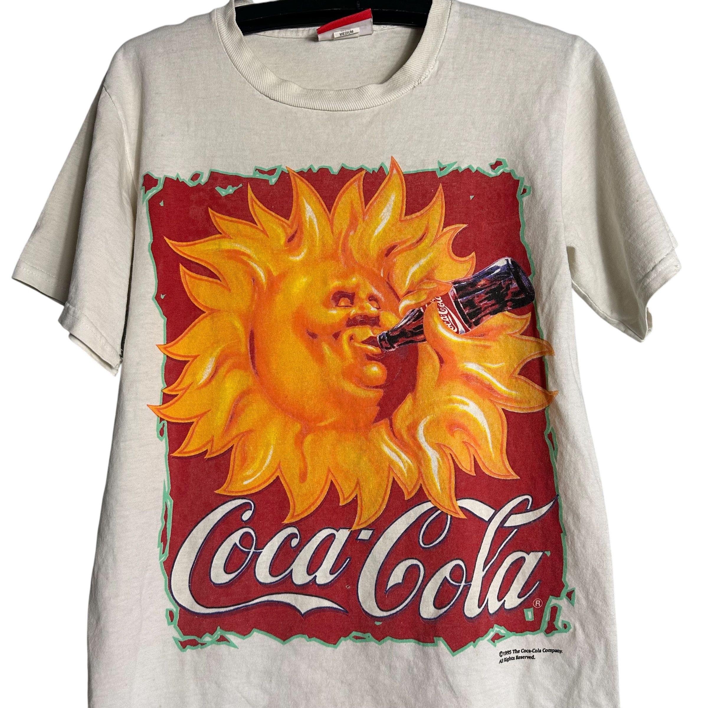Coca Cola 🔥RARE🔥Vintage Coke Coca Cola Sun Drinking Promo T-shirt Size US M / EU 48-50 / 2 - 2 Thumbnail