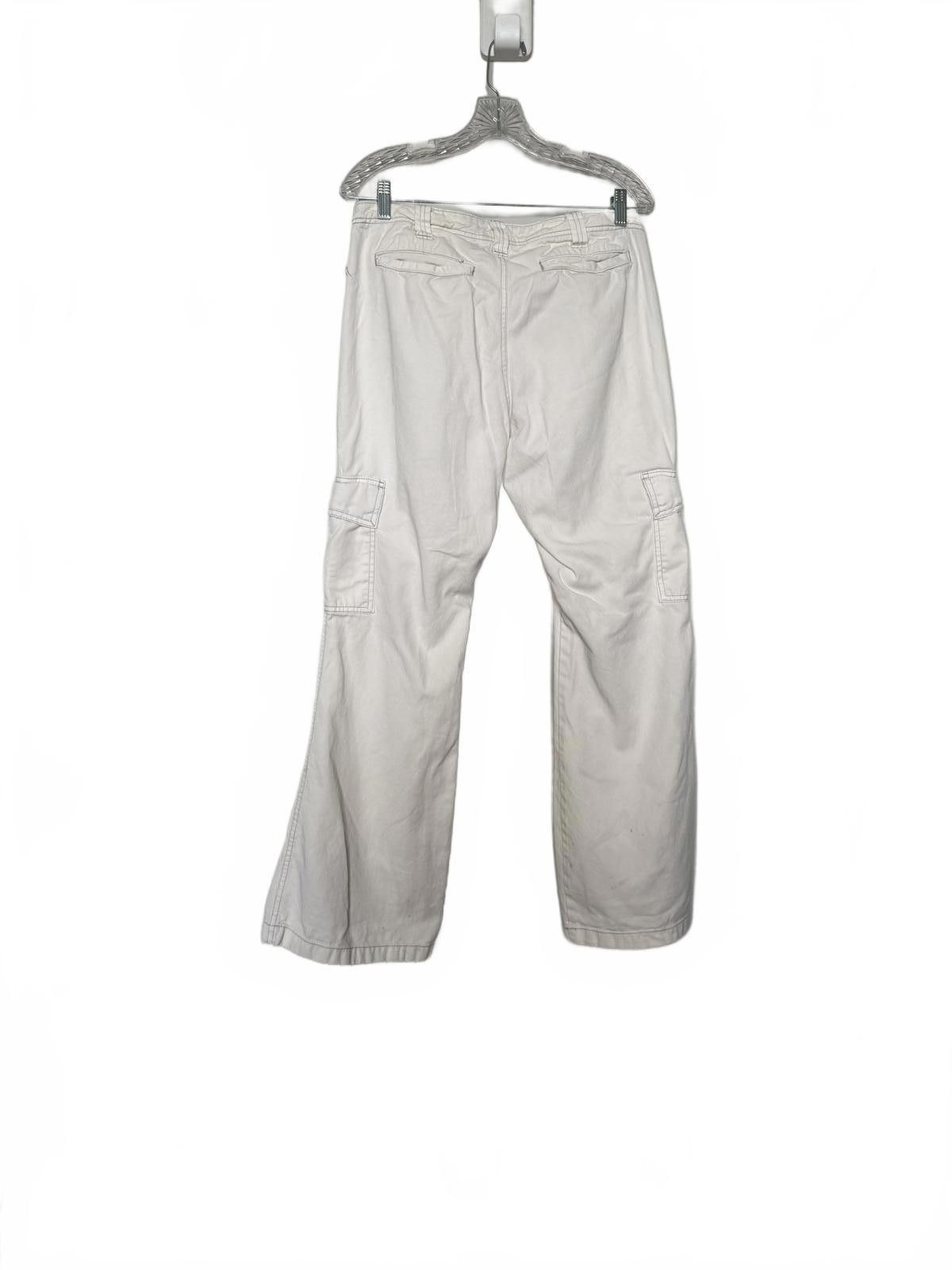 Designer American Eagle Cream Wide Leg Cargo Pants Size 32" / US 10 / IT 46 - 2 Thumbnail