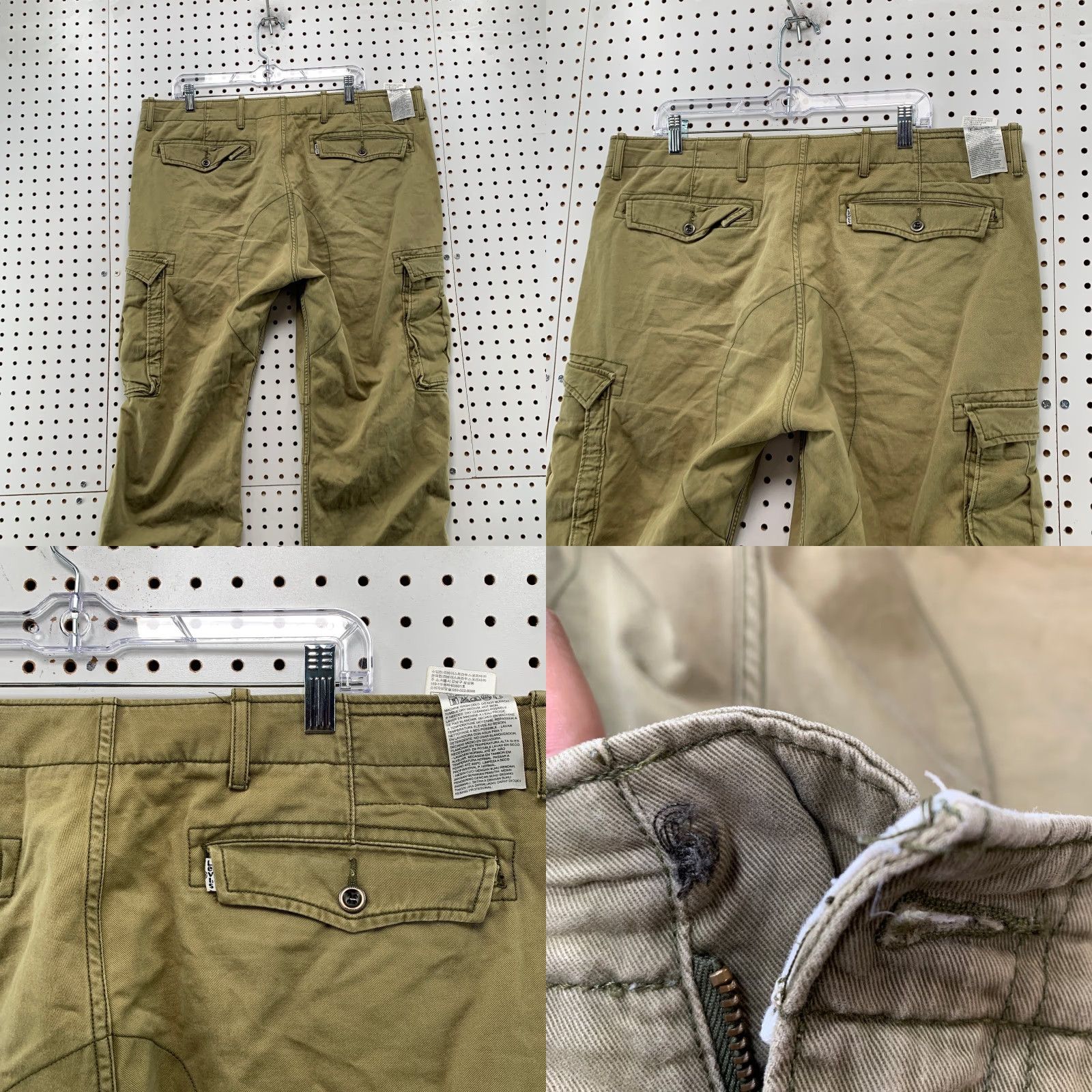 Levi's VINTAGE Levi's Cargo Pants Mens 36x30 Khaki Relaxed Fit Straight Pockets Denim Canvas Beige Cargo Pocket Casual Mens Size US 36 / EU 52 - 8 Thumbnail