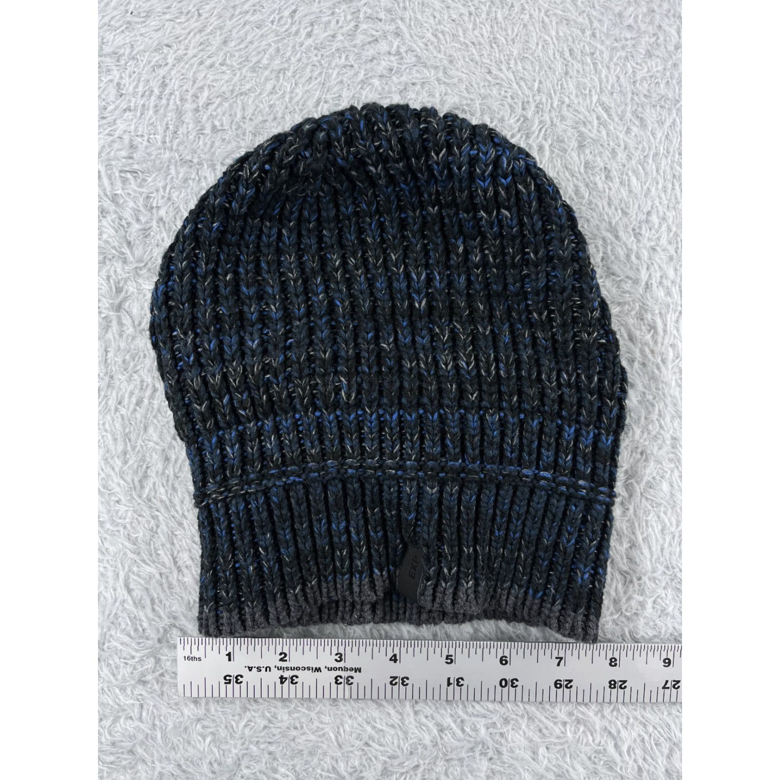 Express Express Beanie Toque Adult One Size Blue Black Knit Acrylic Cotton Blend Ski Size ONE SIZE - 5 Thumbnail
