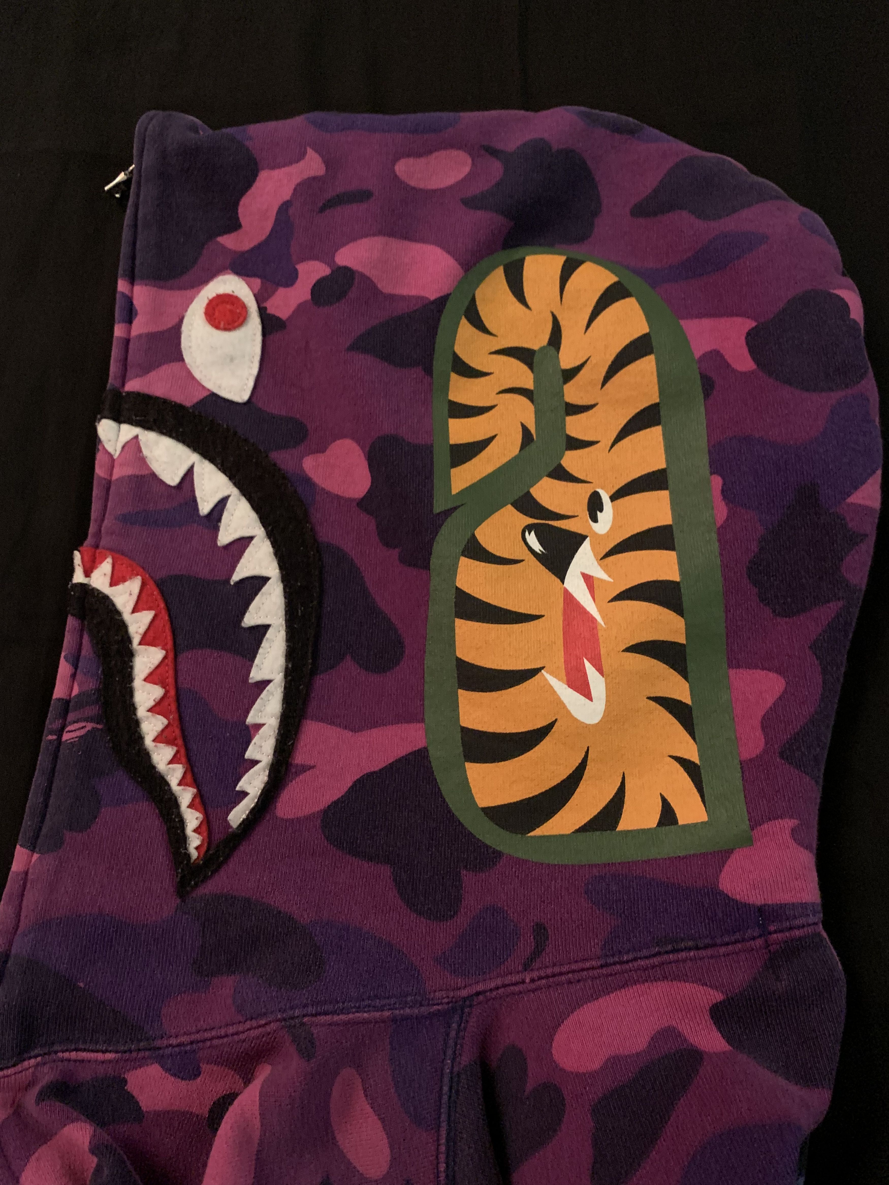 Bape Bape Split Shark Hoodie Blue/Purple Camo Size US L / EU 52-54 / 3 - 3 Thumbnail
