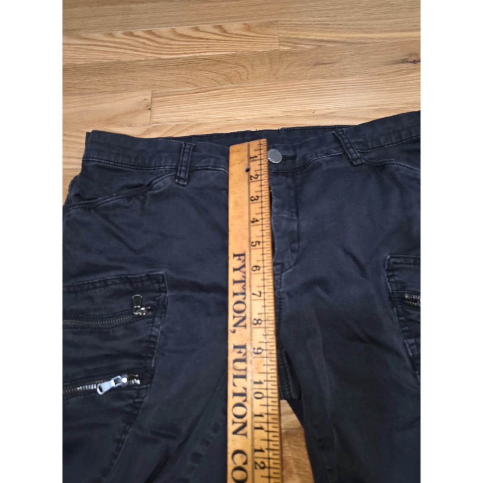 Vintage BLANKNYC Skinny Cargo Pants Women's 30 Black Denim Cotton Ankle Zip Pockets Size 30" / US 8 / IT 44 - 7 Thumbnail