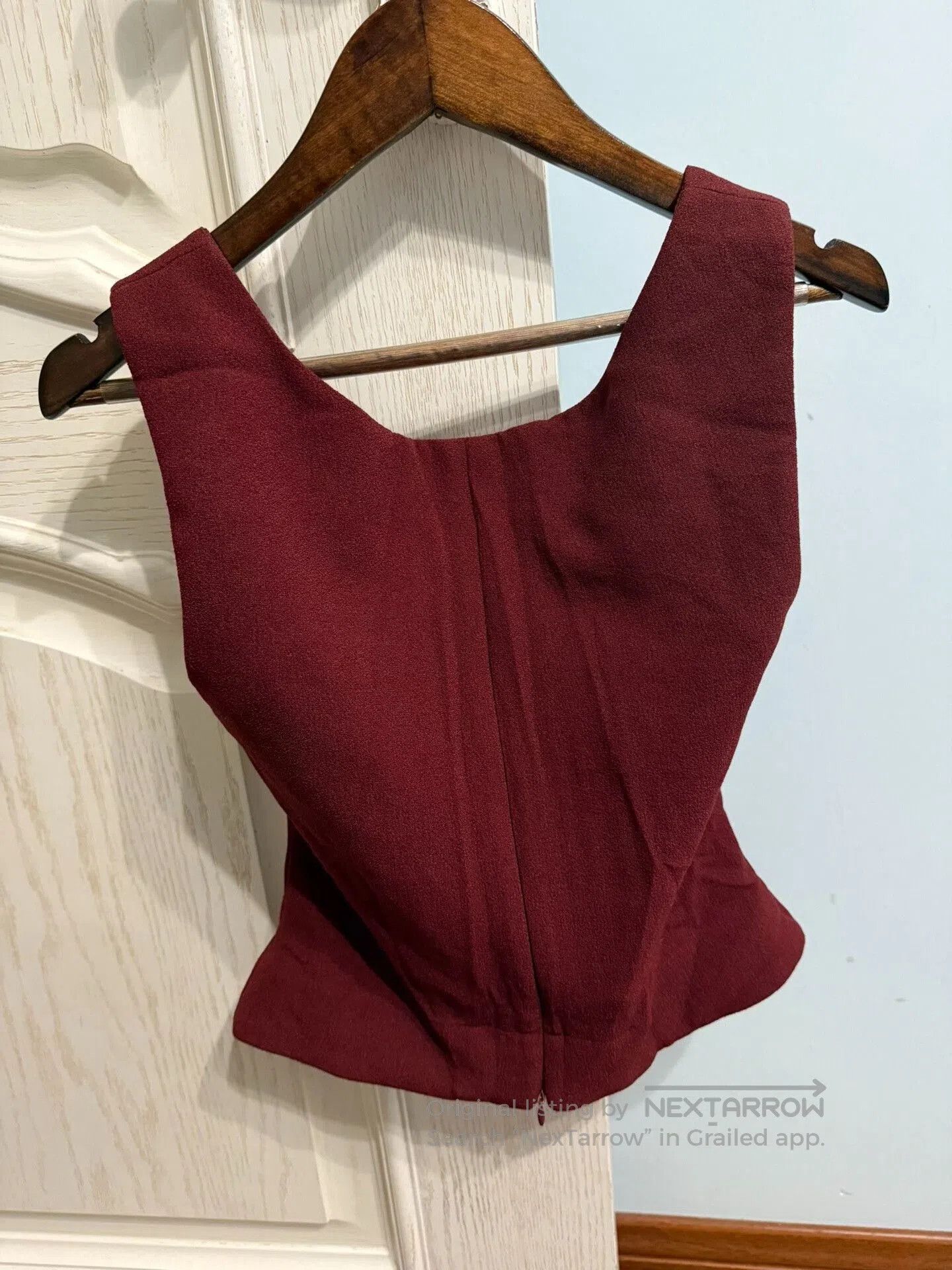 Miaou Miaou Sleeveless Top in Burgundy Color. Size S / US 4 / IT 40 - 2 Thumbnail