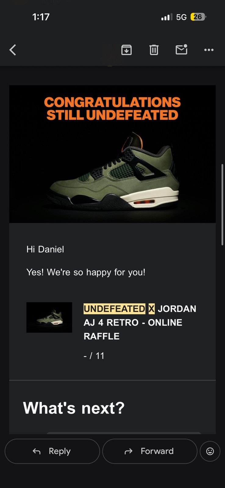 Nike Undefeated Nike x Jordan 4 Retro OG Size 11 (Brand New) Size US 11 / EU 44 - 10 Thumbnail