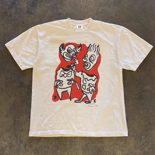 Japanese Brand Kagawa x Mari White casual street retro fun print t-shirt Size US M / EU 48-50 / 2 - 3 Thumbnail