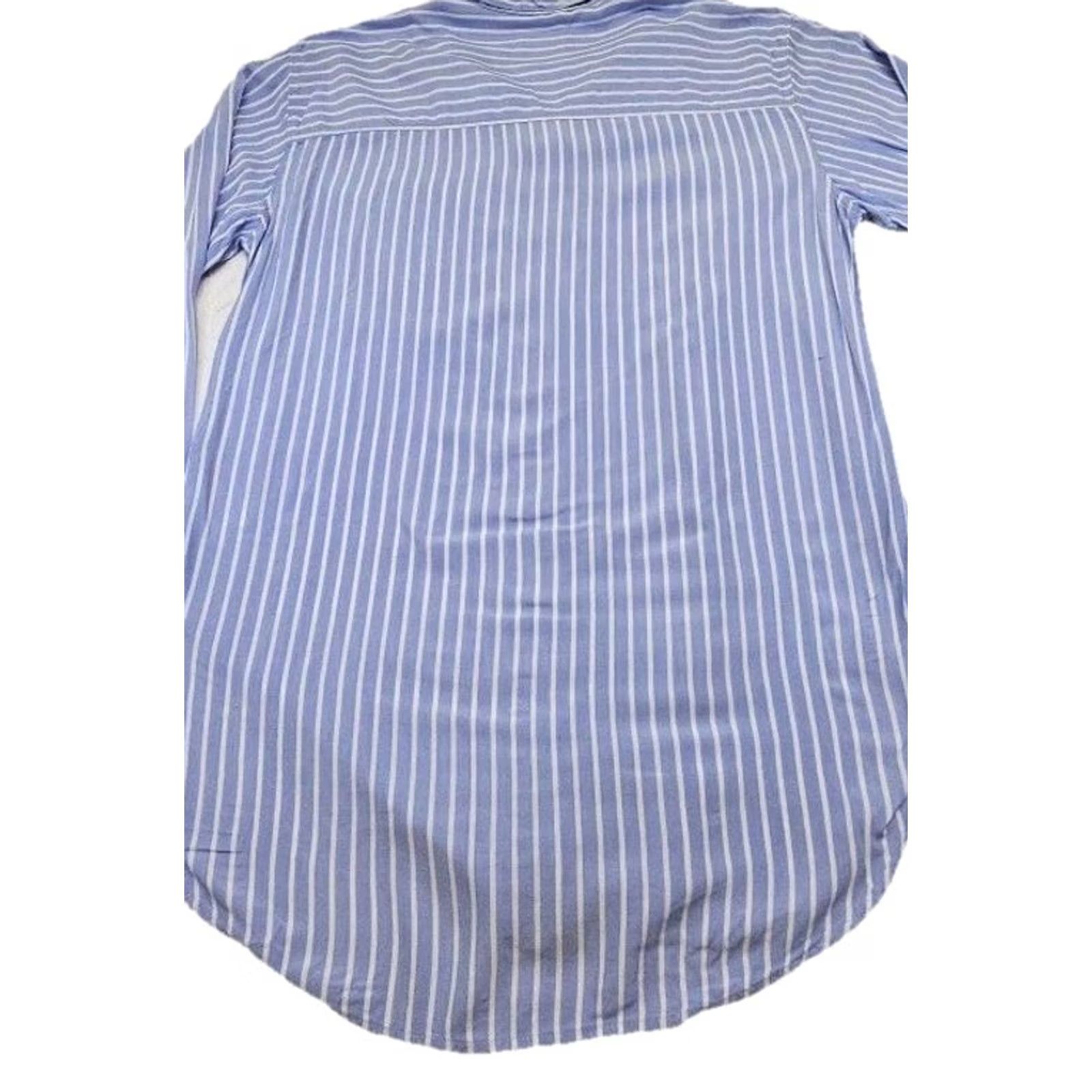 Abercrombie & Fitch Abercrombie & Fitch Button-Down Shirt Mens M Long Sleeve Blue White Stripe Cotton Woven Button-Up Regular Fit Size US M / EU 48-50 / 2 - 7 Thumbnail
