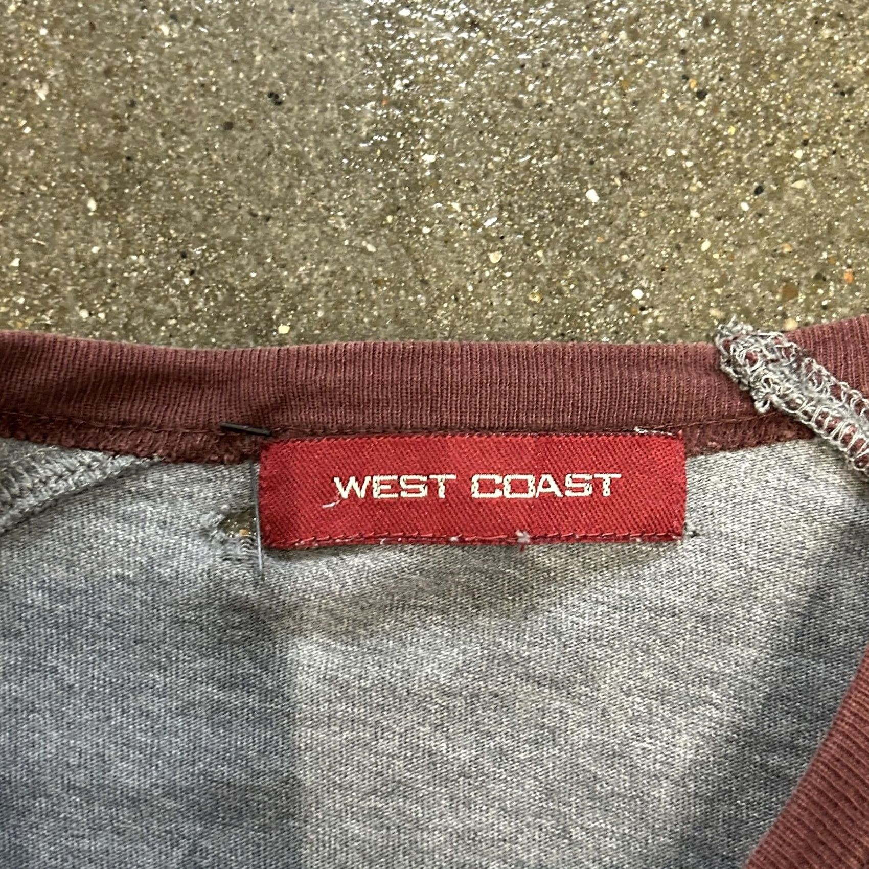Vintage West Coast Shirt Mens Medium Gray Long Sleeve Crewneck Graphic Raglan Casual Size US S / EU 44-46 / 1 - 3 Thumbnail