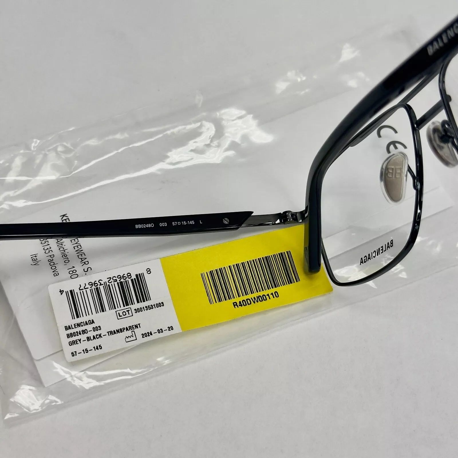 Balenciaga BALENCIAGA LOGO TAG 0248 Black Unisex Eyeglass GG0248O 003 Size ONE SIZE - 7 Thumbnail
