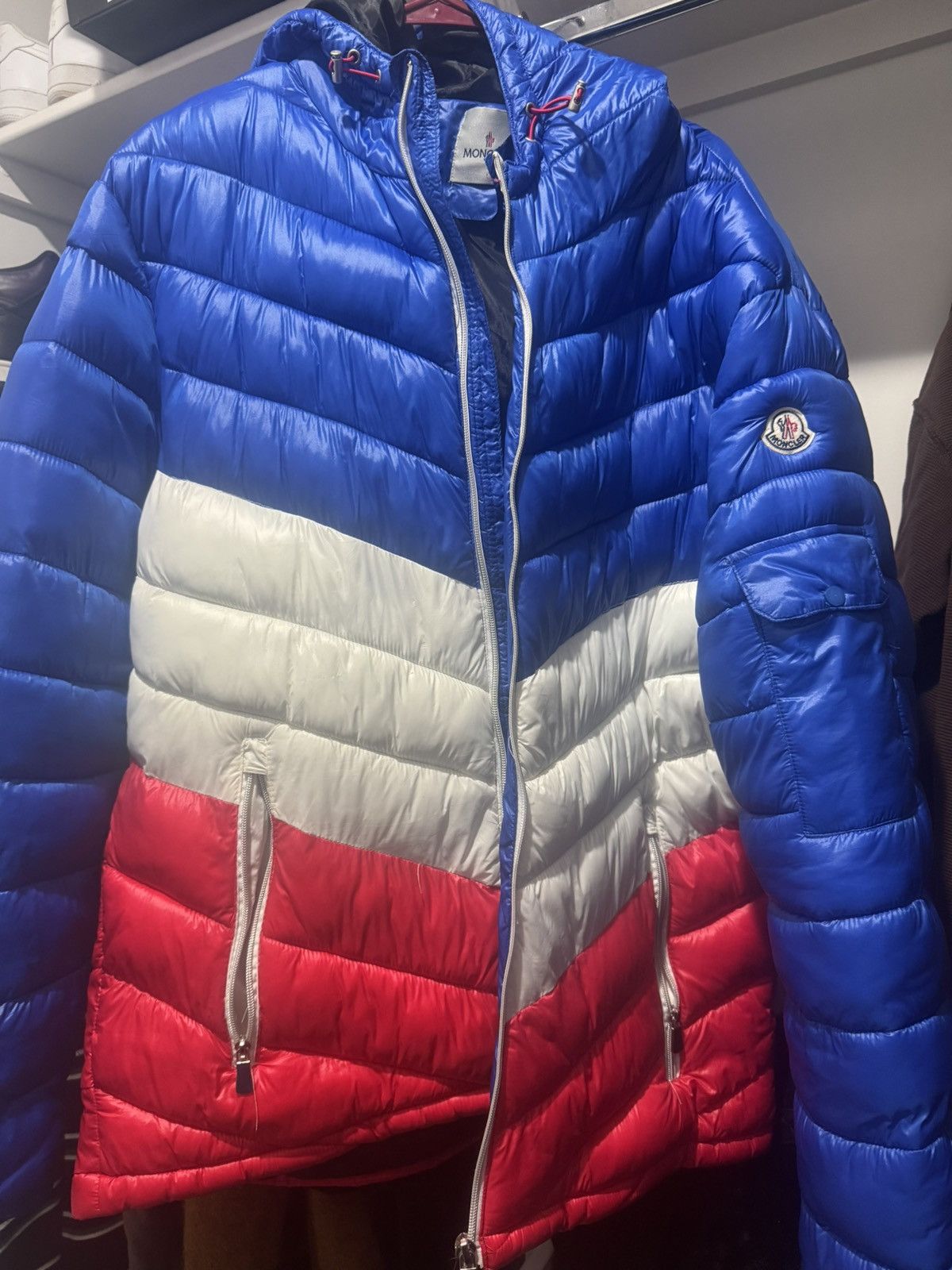 Moncler MonclerTricolor Hooded Puffer Jacket - Authentic Size US XXL / EU 58 / 5 - 1 Thumbnail