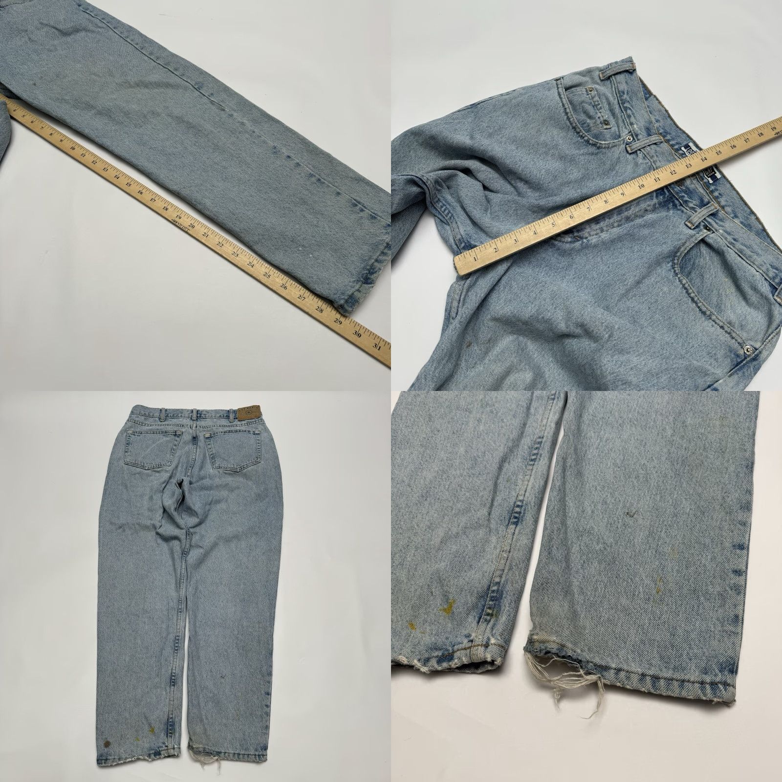 Gap VINTAGE GAP Denim Jeans 90s Distressed Loose Fit Wide-Leg Men 35x30 Blue USA Week 1990s Mens Size US 35 - 8 Thumbnail