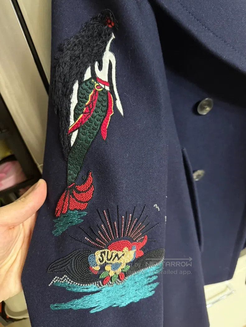 Valentino Valentino Heavy embroidered wool coat Size L / US 10 / IT 46 - 3 Thumbnail