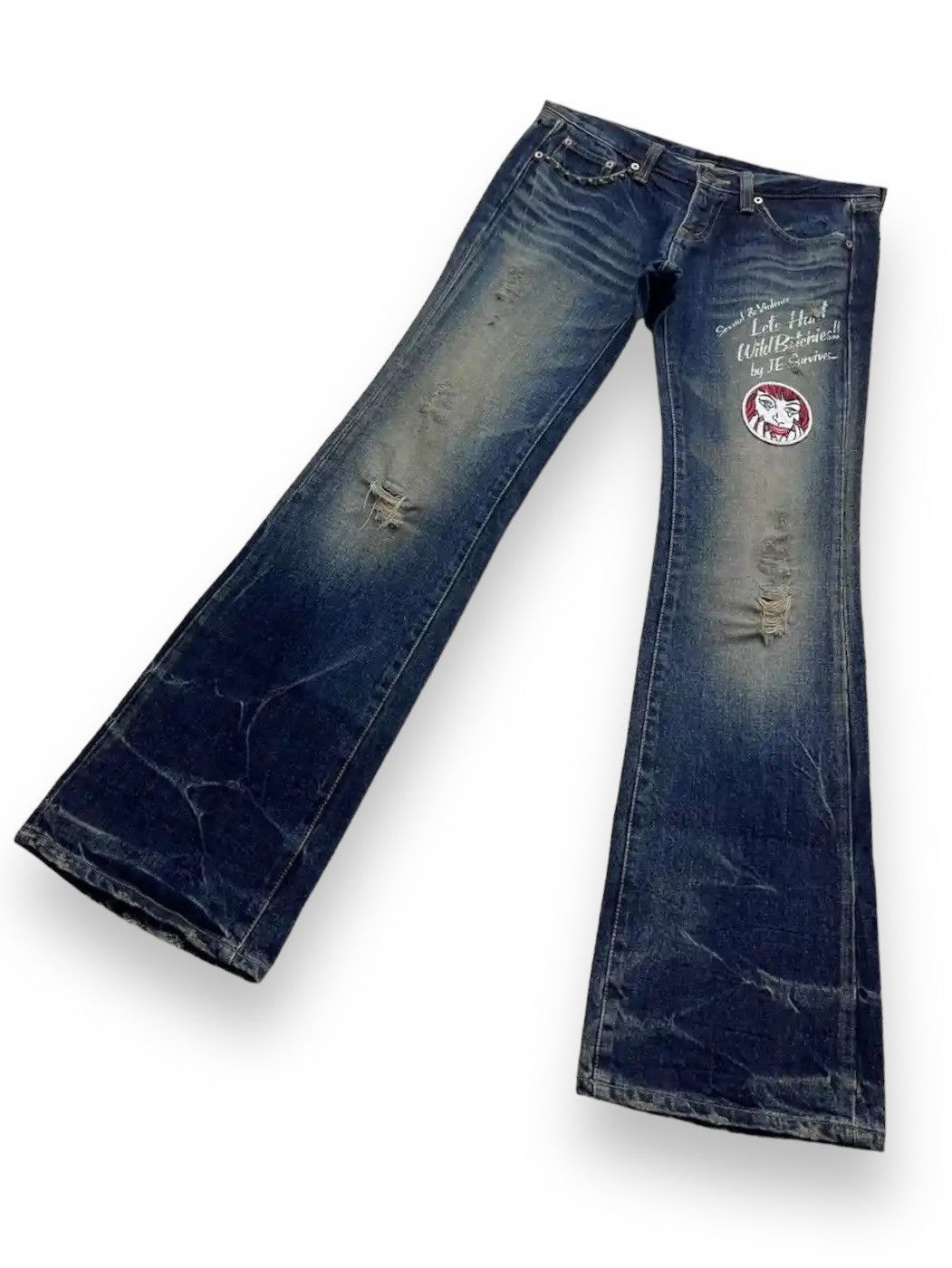 JACKROSE JACKROSE MudWash Studded Ripped Punk Flare Hysteric Style💥 Size US 30 / EU 46 - 8 Thumbnail