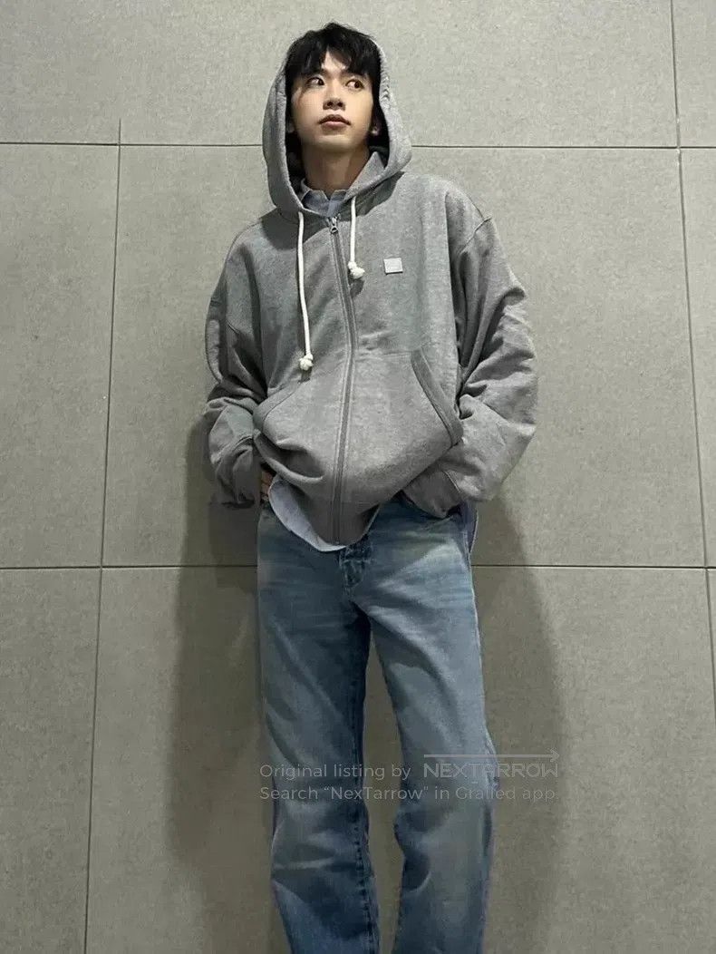 Acne Studios Acne Studios Gray Hooded Sweatshirt, Loose Fit, Unisex Size US S / EU 44-46 / 1 - 1 Thumbnail