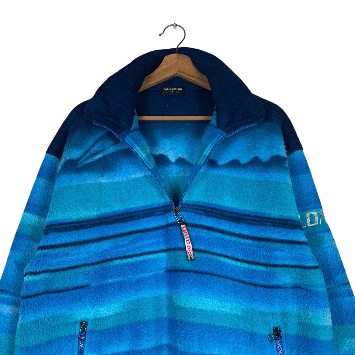 SALOMON Half Zip Pullover Blue Fleece #1360-C61