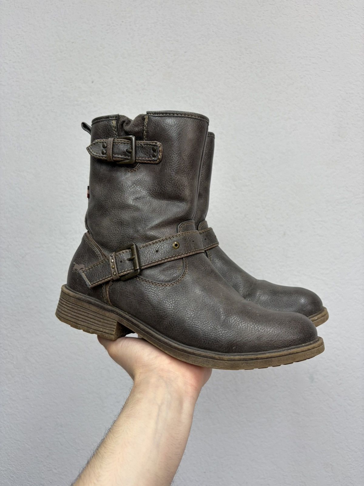 A.S.98 Vintage Like Maison Margiela Belted Leather Biker Boots 00s Size US 8 / EU 41 - 1 Thumbnail