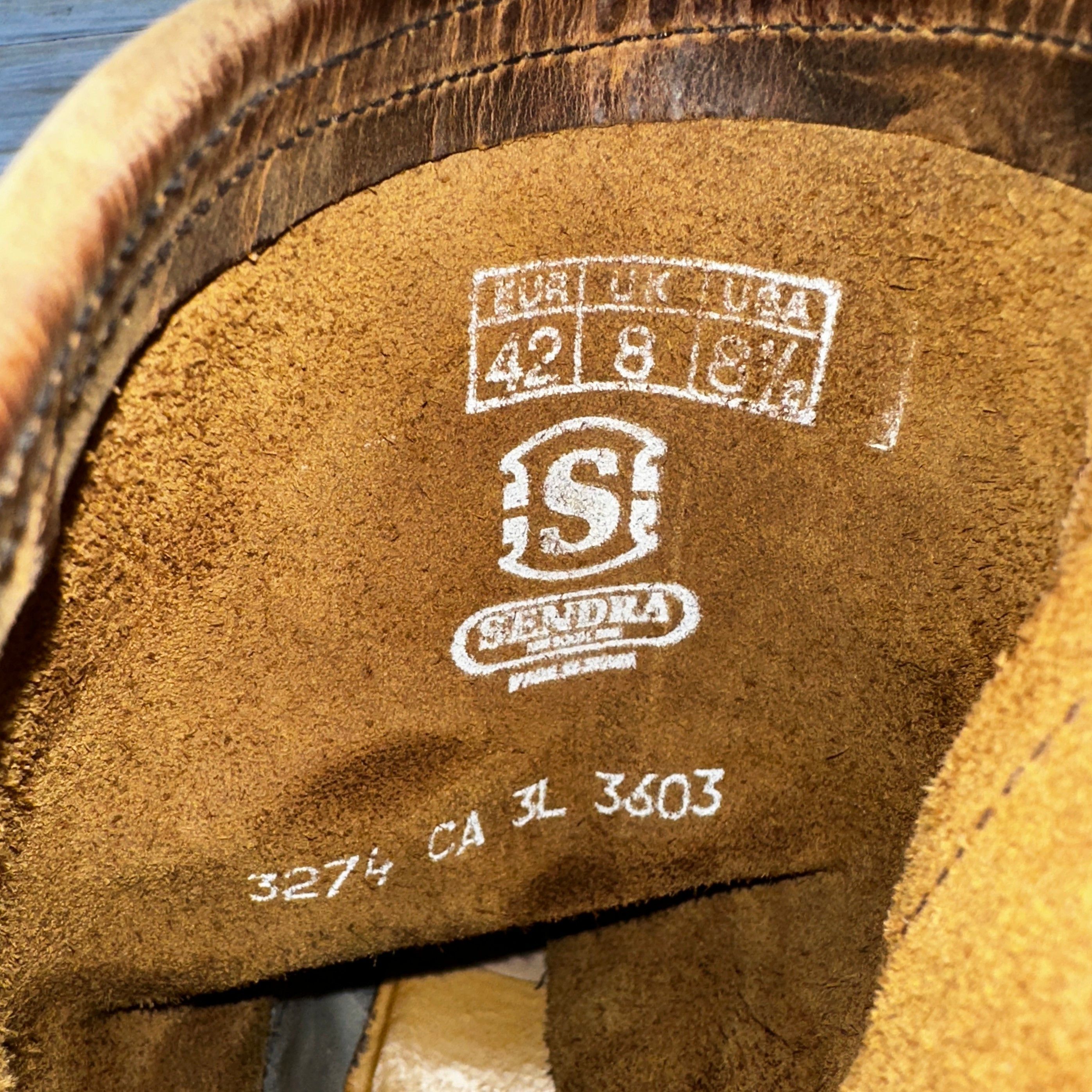 Leather × Sendra Sendra Boat Cowboy Leather Boots Western Biker Motorcycle Size US 8.5 / IT 38.5 - 16 Thumbnail
