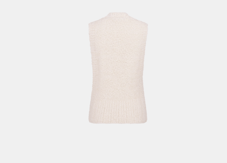 Dior o1w1db11225 454T07 Sweater Vest in Ecru Size S / US 4 / IT 40 - 2 Thumbnail