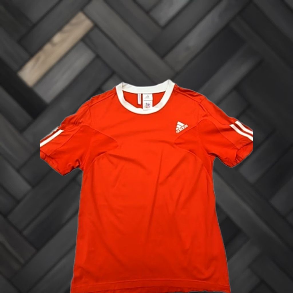 Adidas Adidas Men’s Red Soccer Jersey L Climalite Short Sleeve Stripes Size US L / EU 52-54 / 3 - 1 Thumbnail
