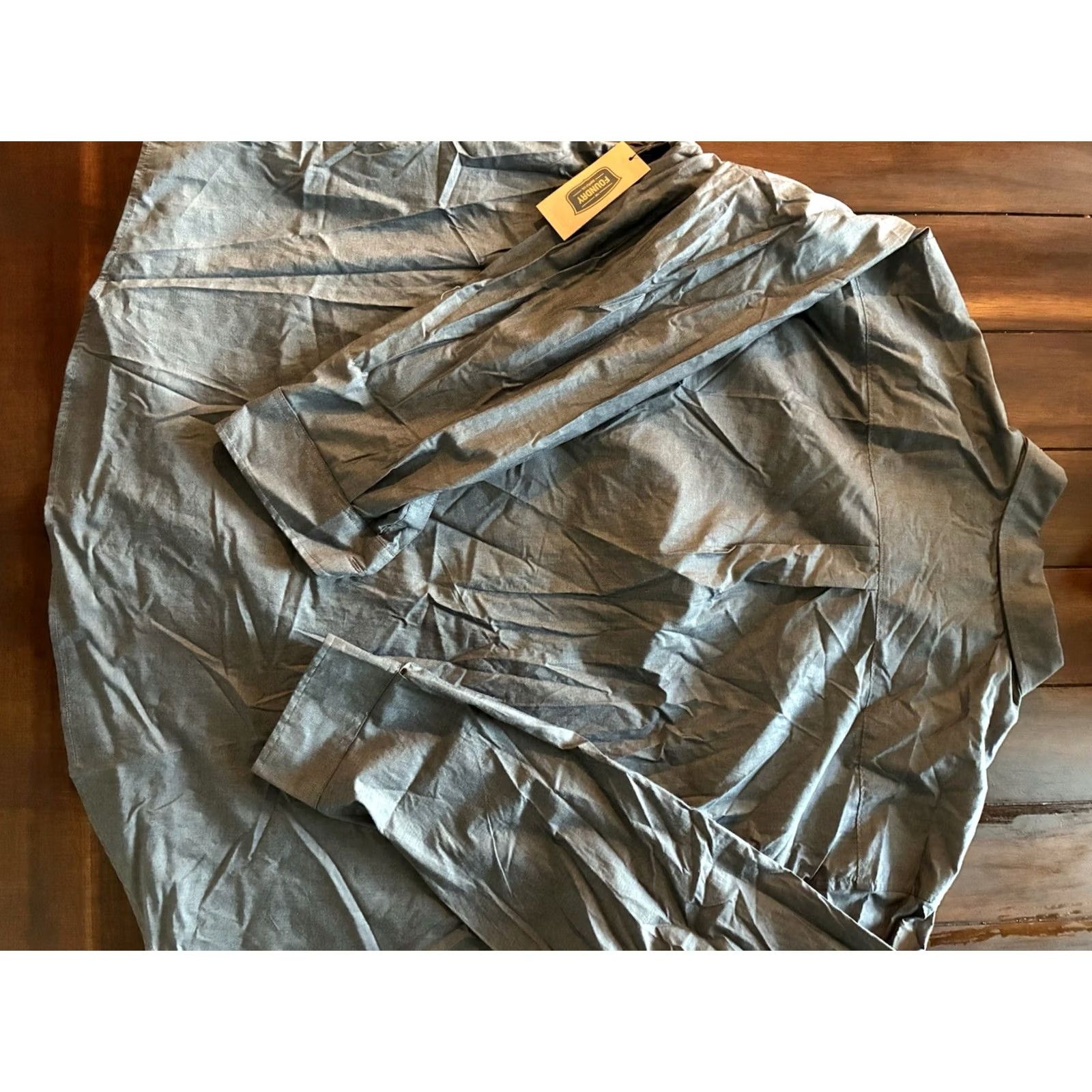 Vintage Foundry Shirt Mens 3XL Button-Up Long Sleeve Button-Down Collar Gray with Pocket Size US XXL / EU 58 / 5 - 8 Thumbnail