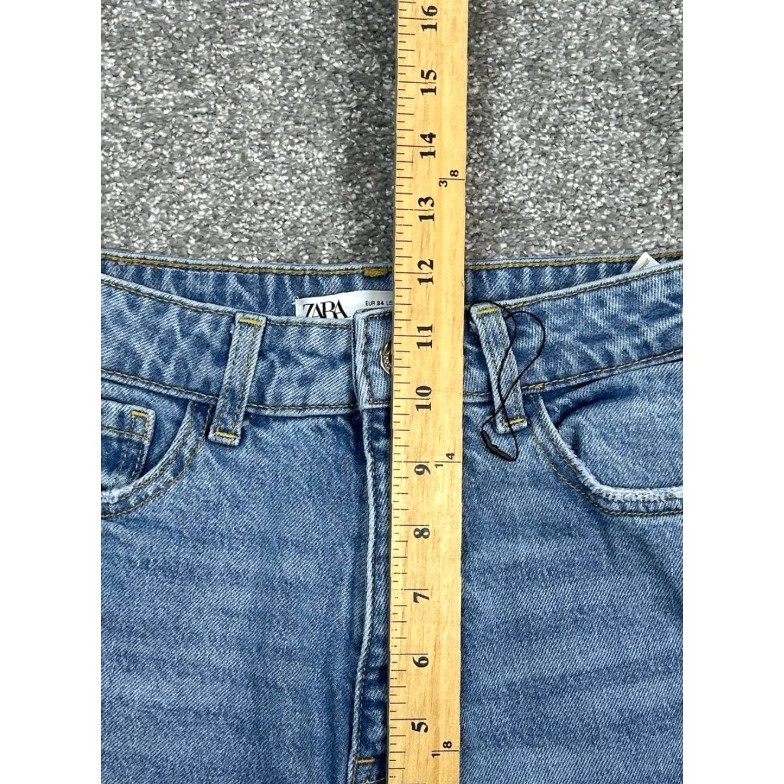 Zara Zara Jeans Womens 2 Light Wash Denim Taper Leg High Rise Zipper Jeans Blue Womens Size 26" / US 2 / IT 38 - 6 Thumbnail