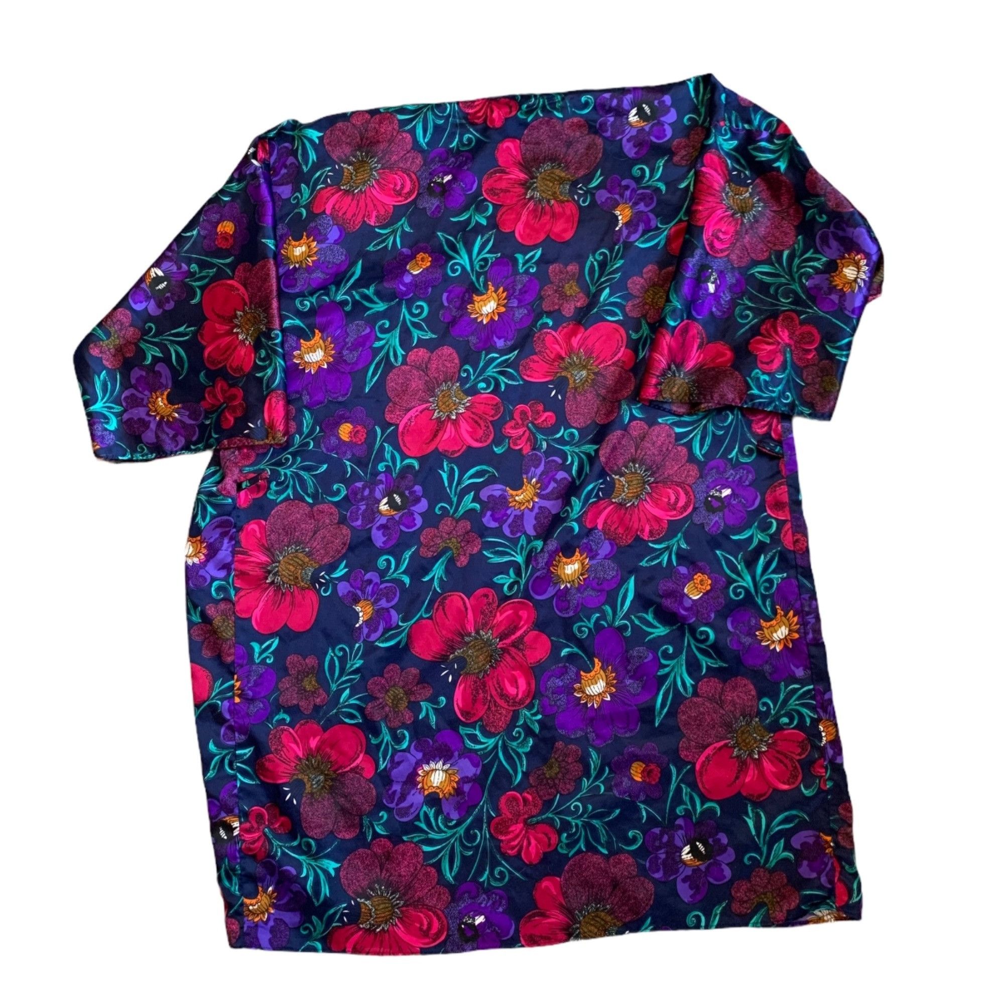 Vintage Vintage California Miss Vibrant Floral Lingerie Loungewear R Size ONE SIZE - 4 Thumbnail