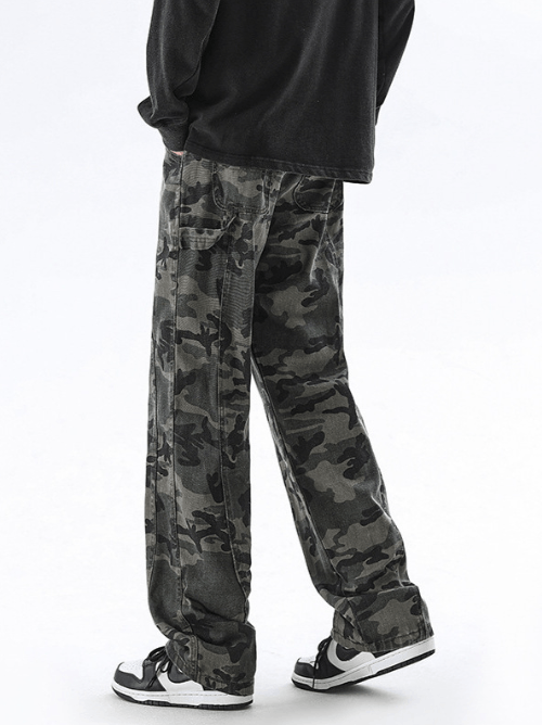 Japanese Brand Men's camouflage loose flared cargo jeans y2k Size US 32 / EU 48 - 4 Thumbnail