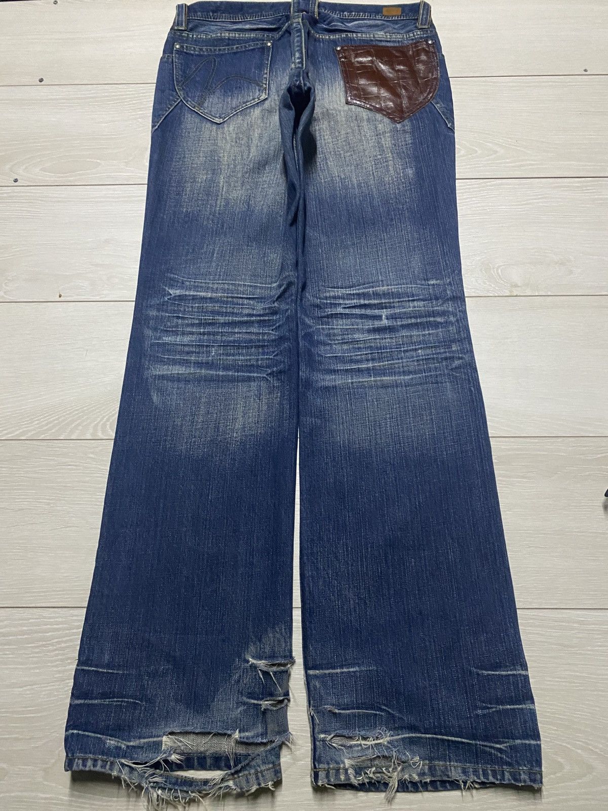 If Six Was Nine Vintage Nicole Club For Men Distressed BootCut Flare Jeans Size US 33 - 2 Thumbnail