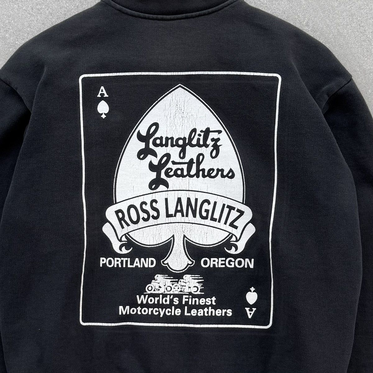 Vintage 🔥RARE🔥Vintage Langlitz Leathers Crewneck Zipper Jacket Size US M / EU 48-50 / 2 - 2 Thumbnail