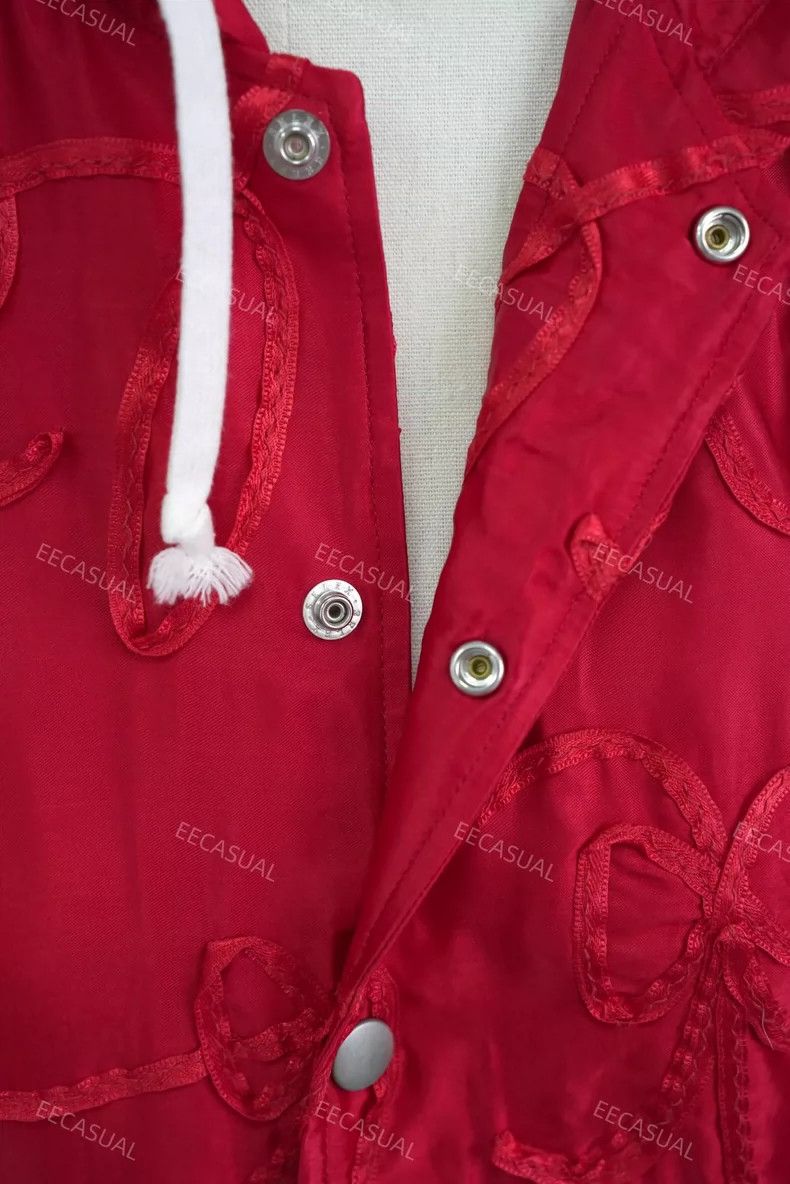 Comme des Garcons Comme Des Garcons Red Satin Ribbon Embroidered Bow Hooded Size S / US 4 / IT 40 - 6 Thumbnail