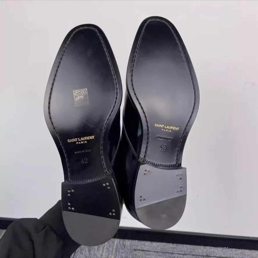 Yves Saint Laurent YSL SaintLaurent Black Patent Leather Shoes 42 Size US 9 / EU 42 - 3 Thumbnail