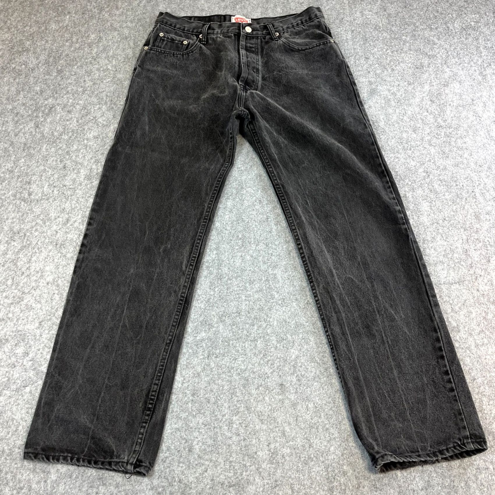 Levi's VINTAGE Levi's Men Jeans Regular Straight 34 32 Dark Grey 90s Button Fly Levi's Jeans Mens Size 34 Dark Wash Centric 90s Theme MENS Size US 34 / EU 50 - 2 Thumbnail