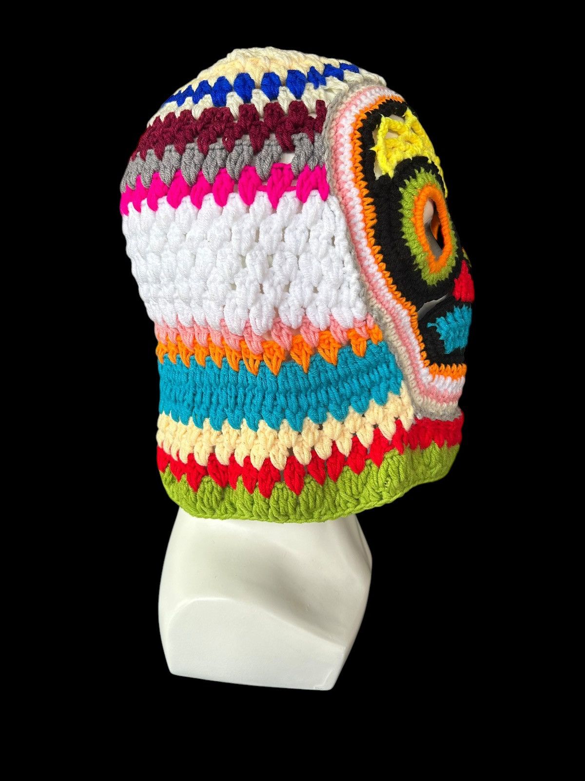 Japanese Brand × Kapital × Vintage Balaclava Masked Crochet Knitted Handmade Rare ☠️☠️ Size ONE SIZE - 4 Thumbnail