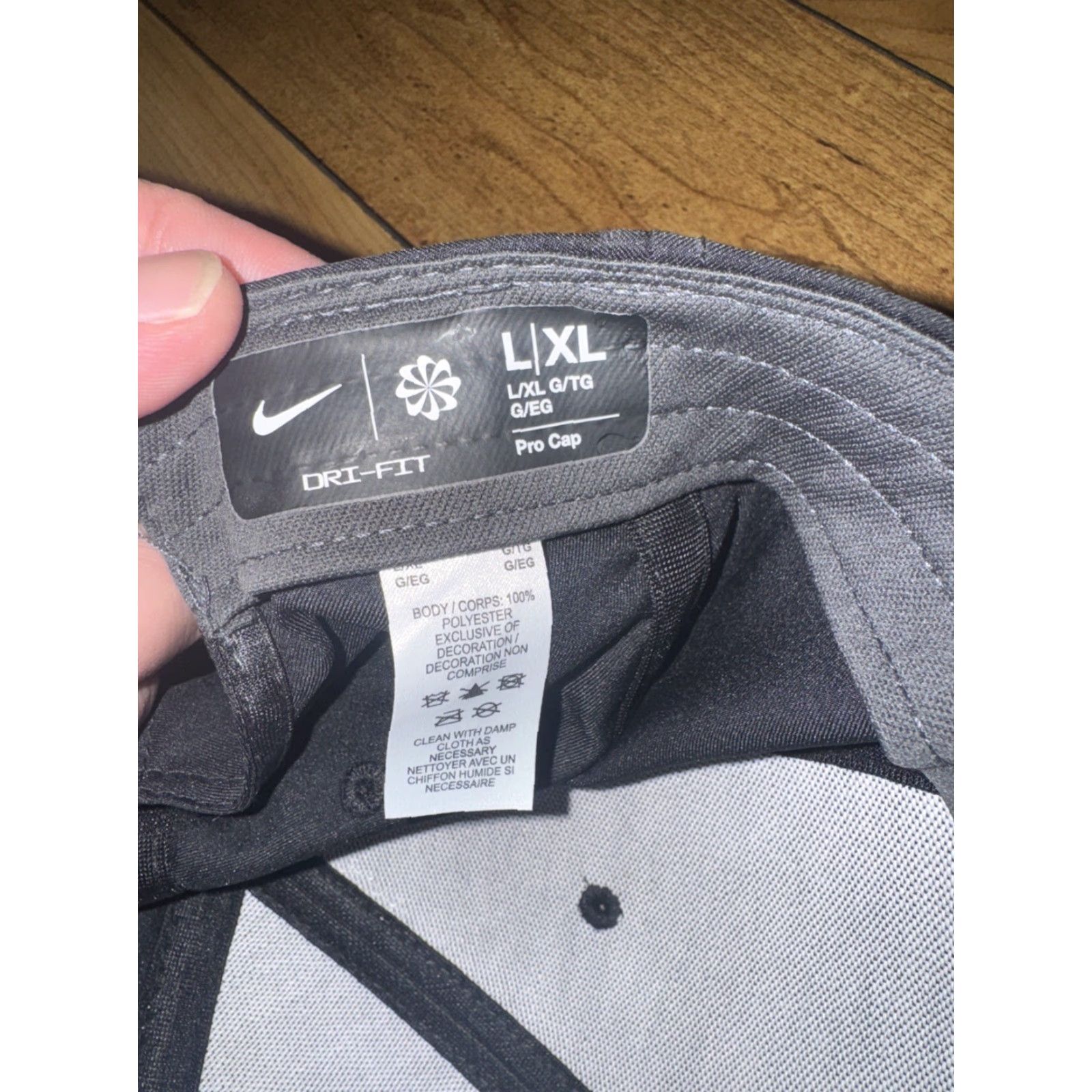 Nike Nike Dri-Fit Pro Cap Black L/XL Fitted Golf Training Hat Mens Size ONE SIZE - 2 Thumbnail