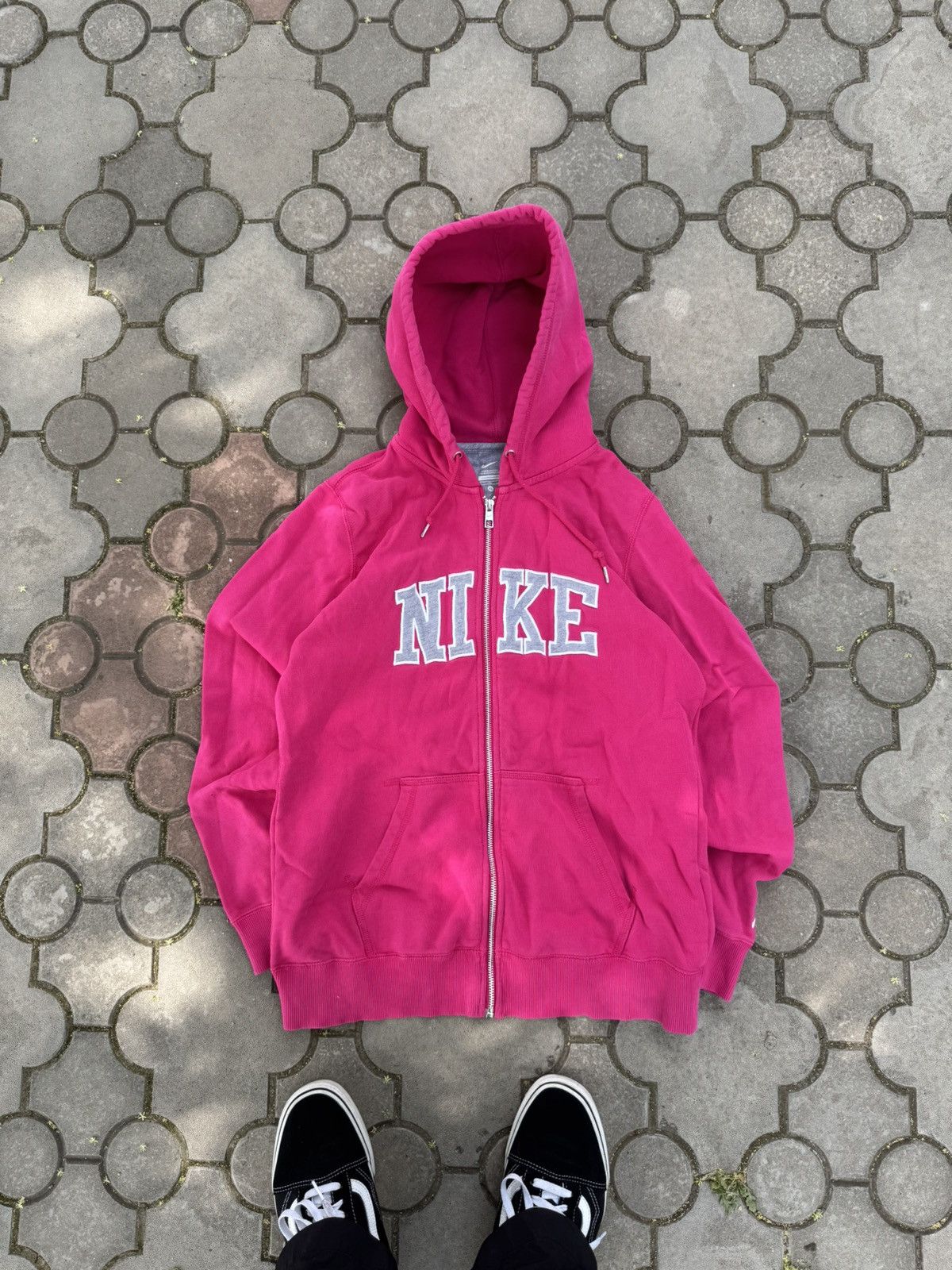 Nike × Vintage Vintage Nike Spell Out Y2K Zip Hoodie USA Size XL / US 12-14 / IT 48-50 - 1 Thumbnail