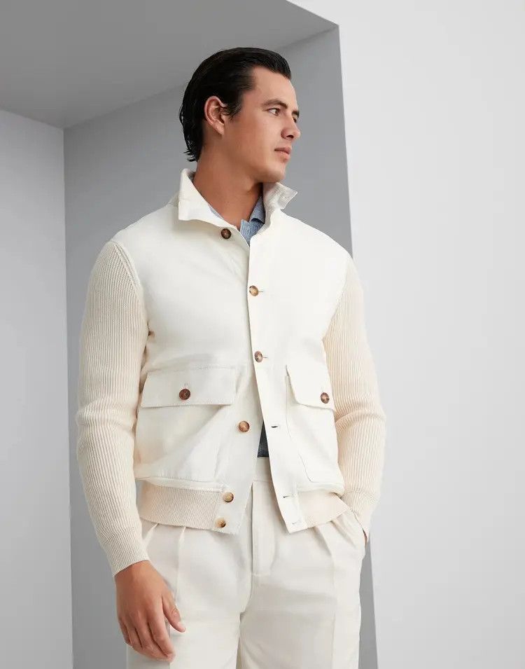 o1w1db10725 Leather Jacket in Open White
