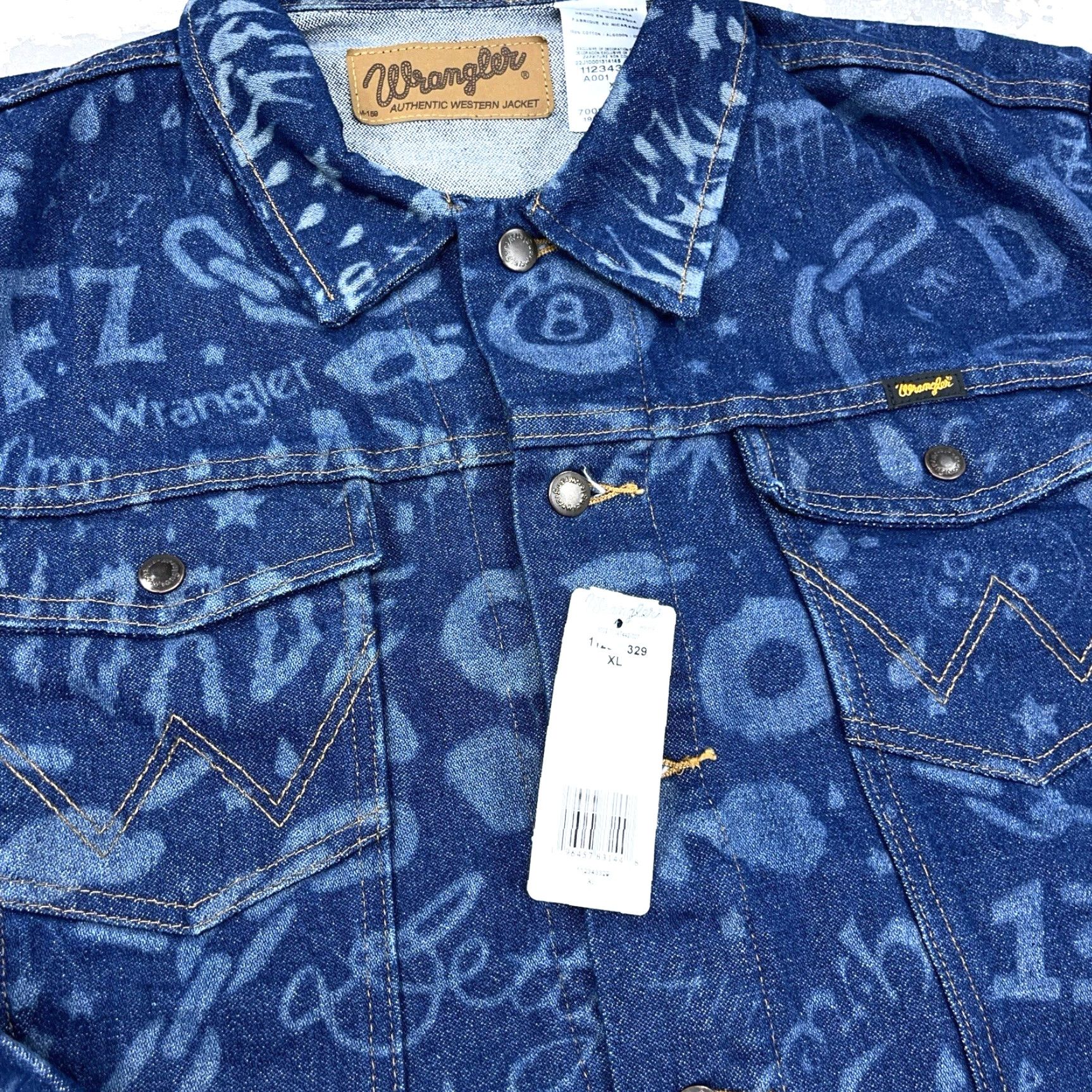 Wrangler Wrangler Jacket Men XL Blue Denim Trucker Western 90s USA American Cowboy Button Pockets Solid Denim Short Jacket Style: Trucker Size US 36 / EU 52 - 4 Thumbnail